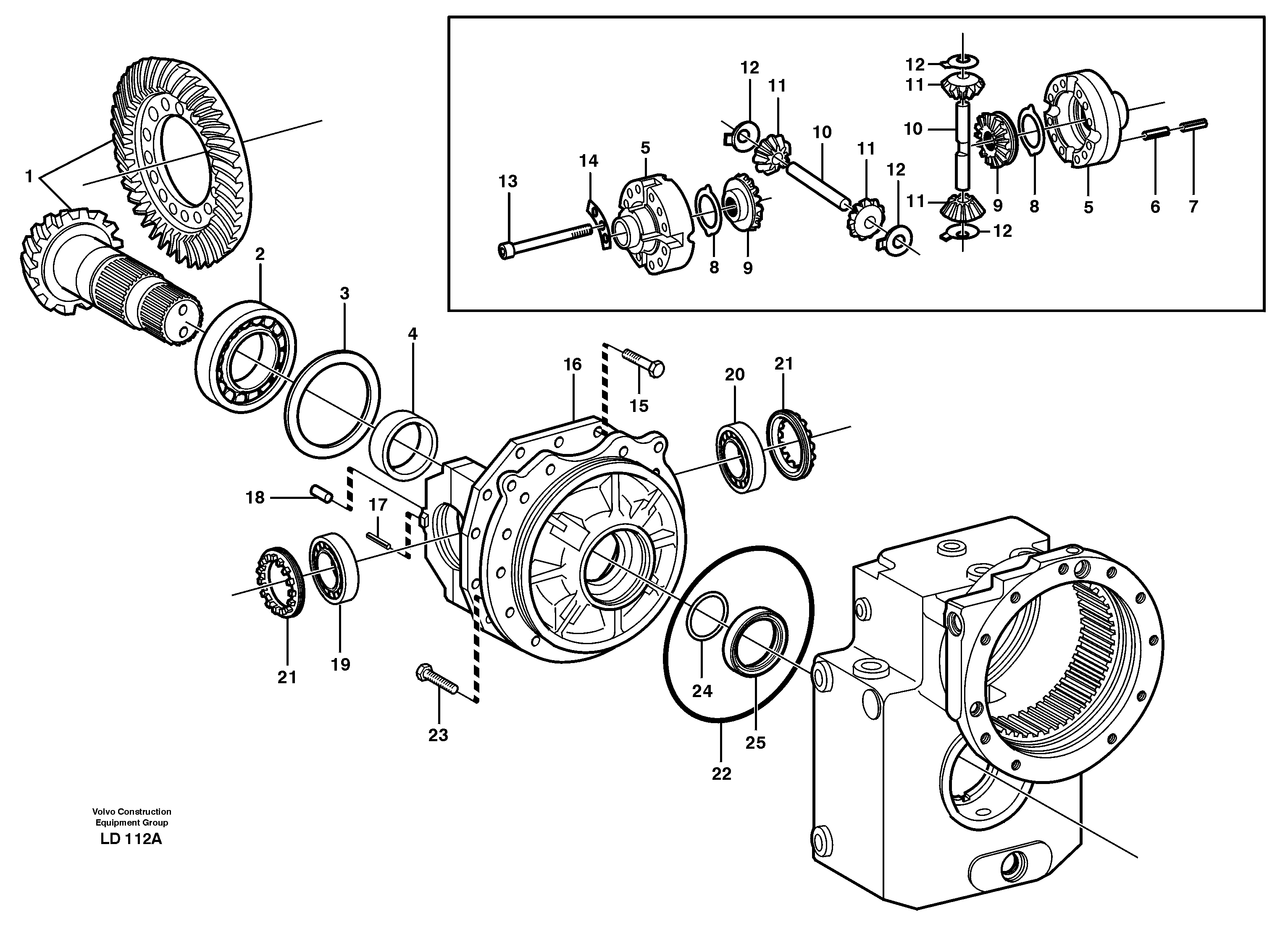 Rear axle, Differential  14302782, 14311156 — volvo parts diagram
