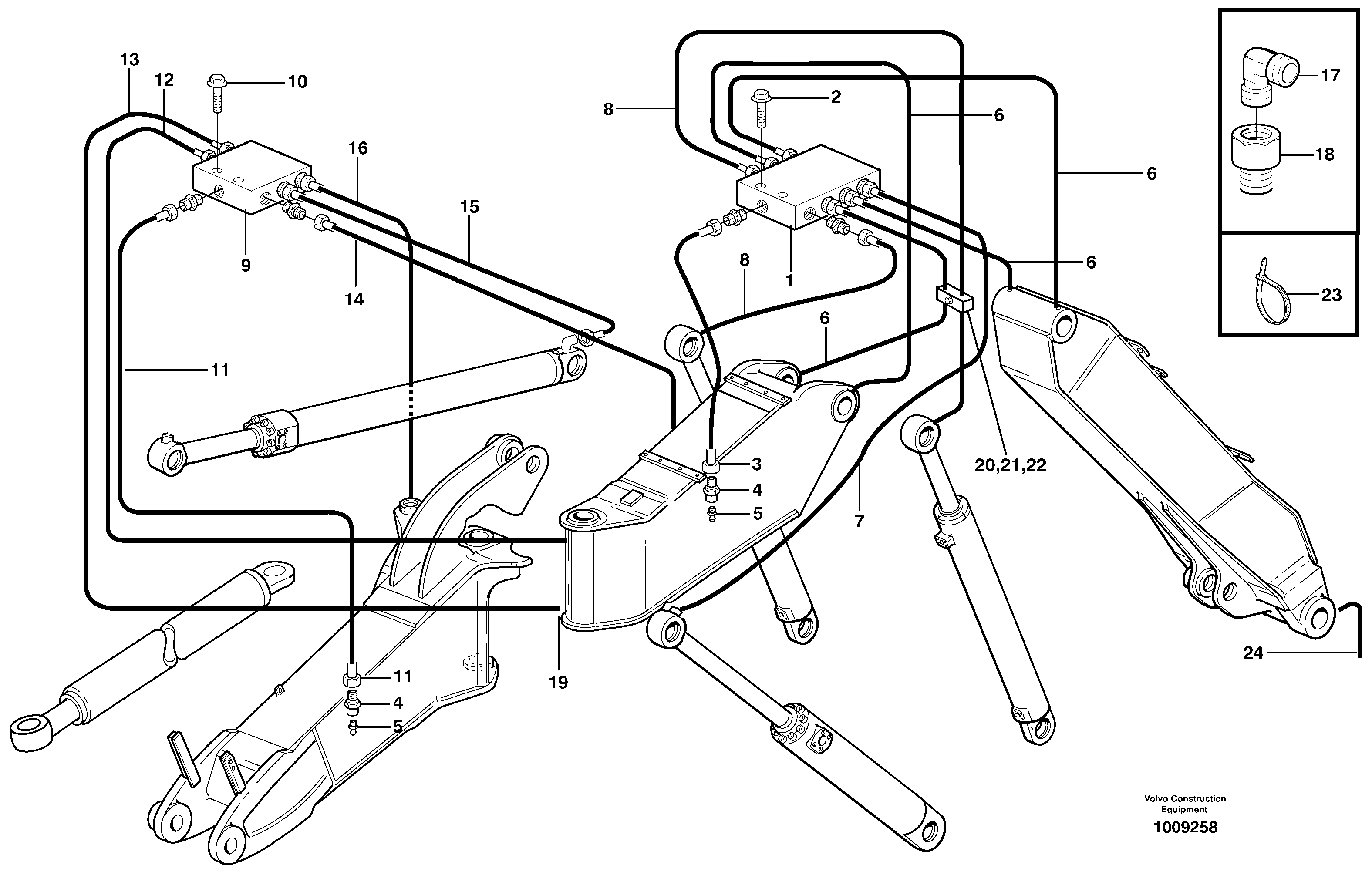 Central lubrication. slew, adjustable boom, special version  14225046 — volvo parts diagram