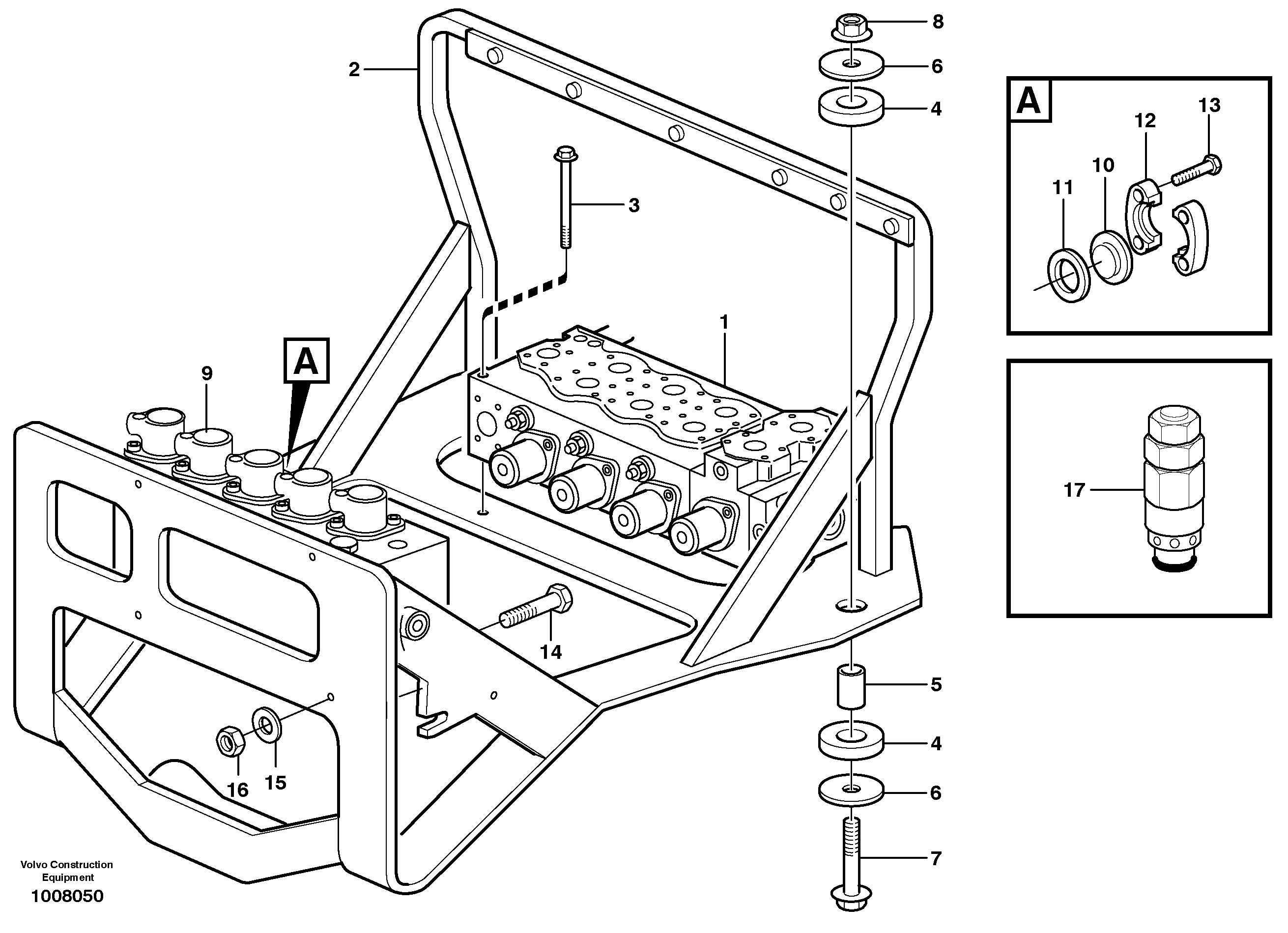 Main valve assembly with fitting parts — volvo parts diagram