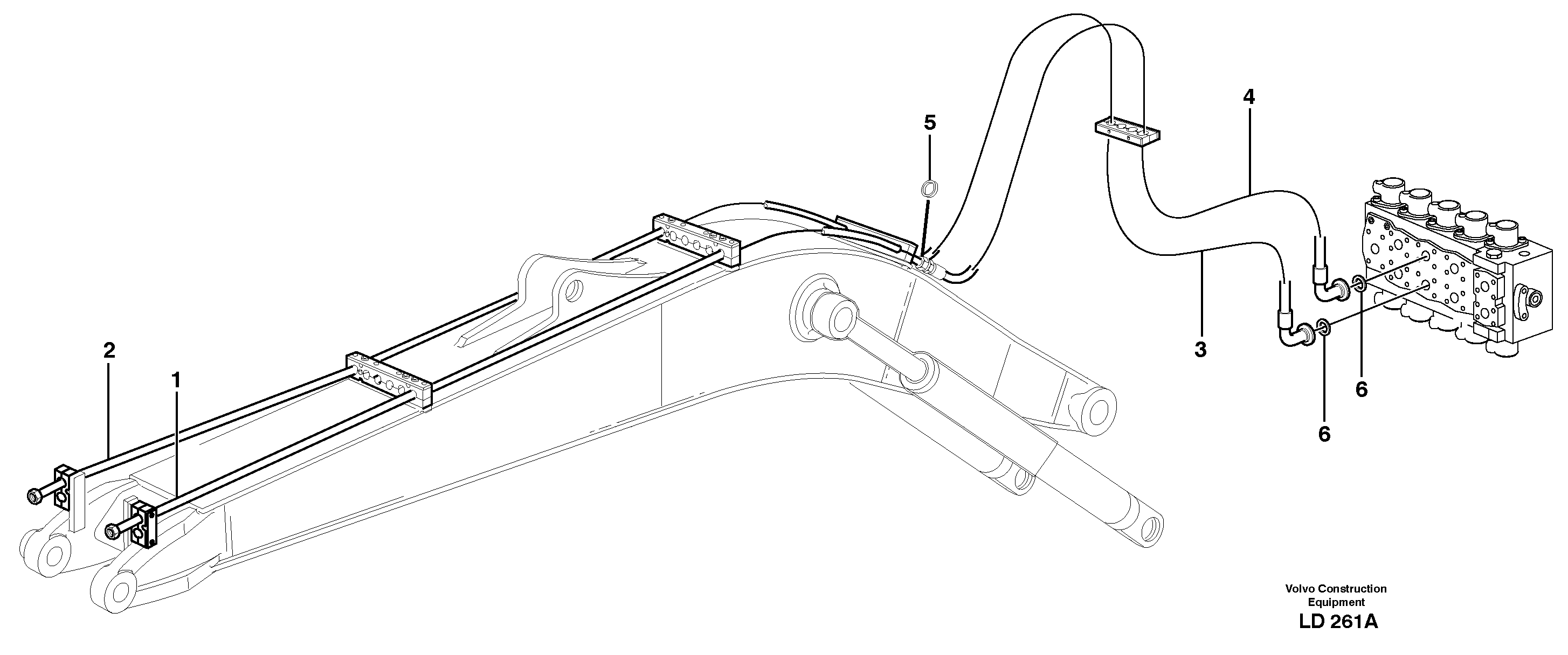 Hydr. equipm. on mono boom, X1  14303039 — volvo parts diagram