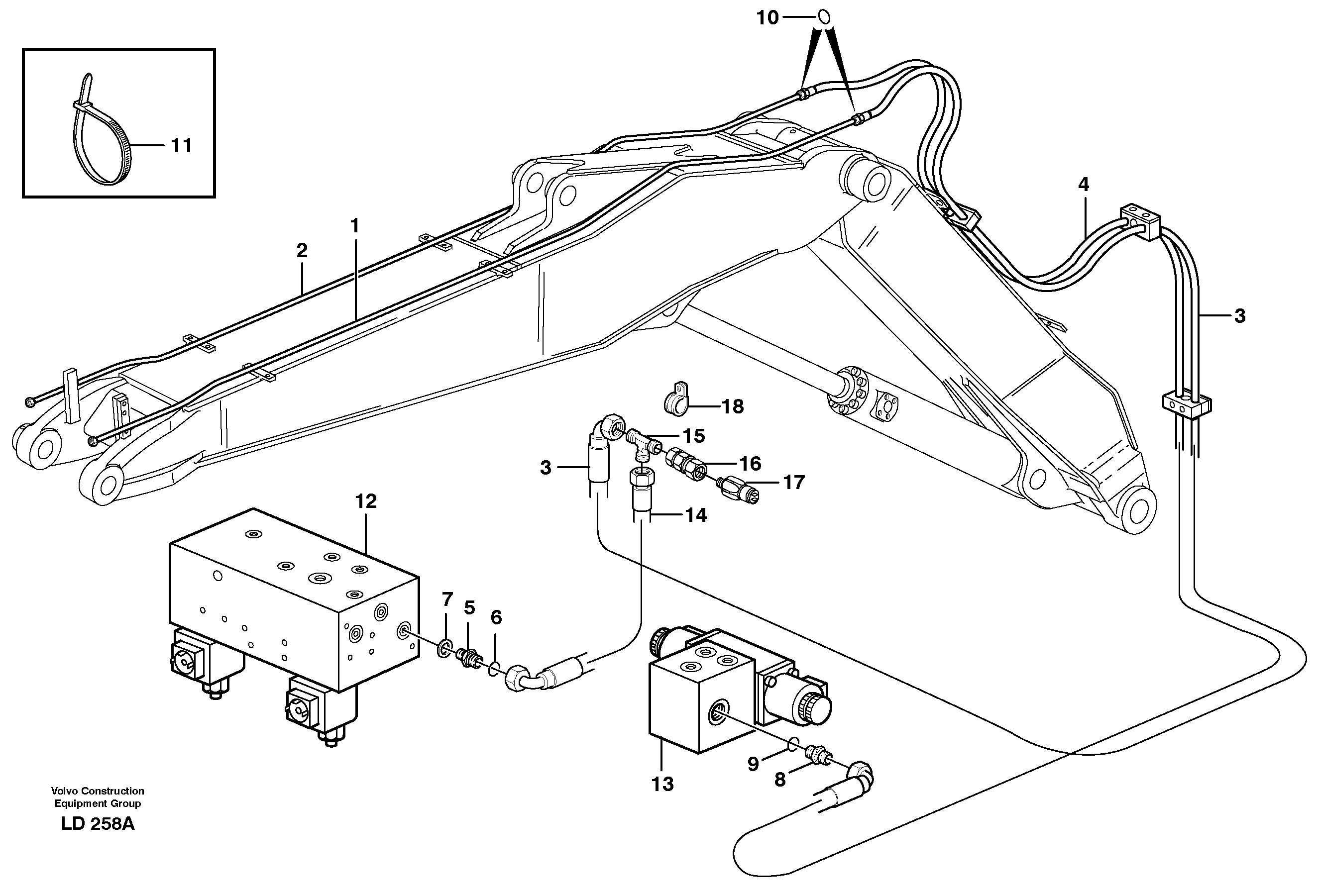 Hydr. quick fit equipm. on adjustable boom  14303068 — volvo parts diagram