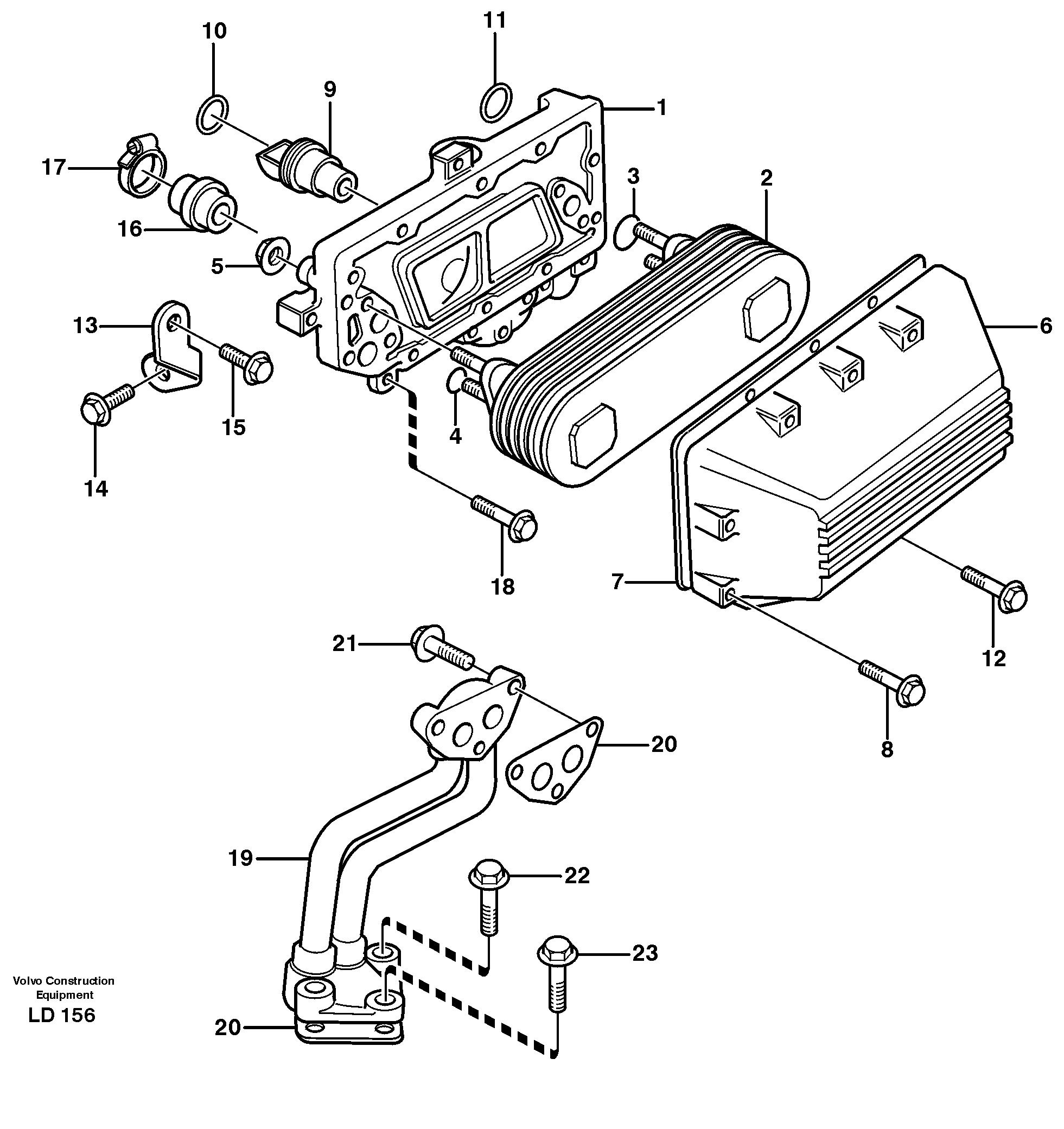 Oil cooler  ENG - U083266G — volvo parts diagram