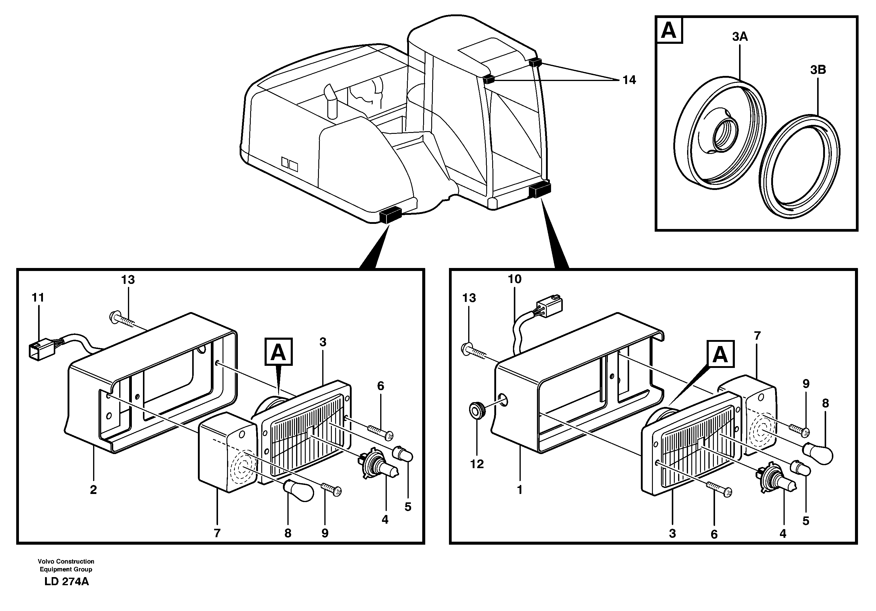 Lighting, front — volvo parts diagram