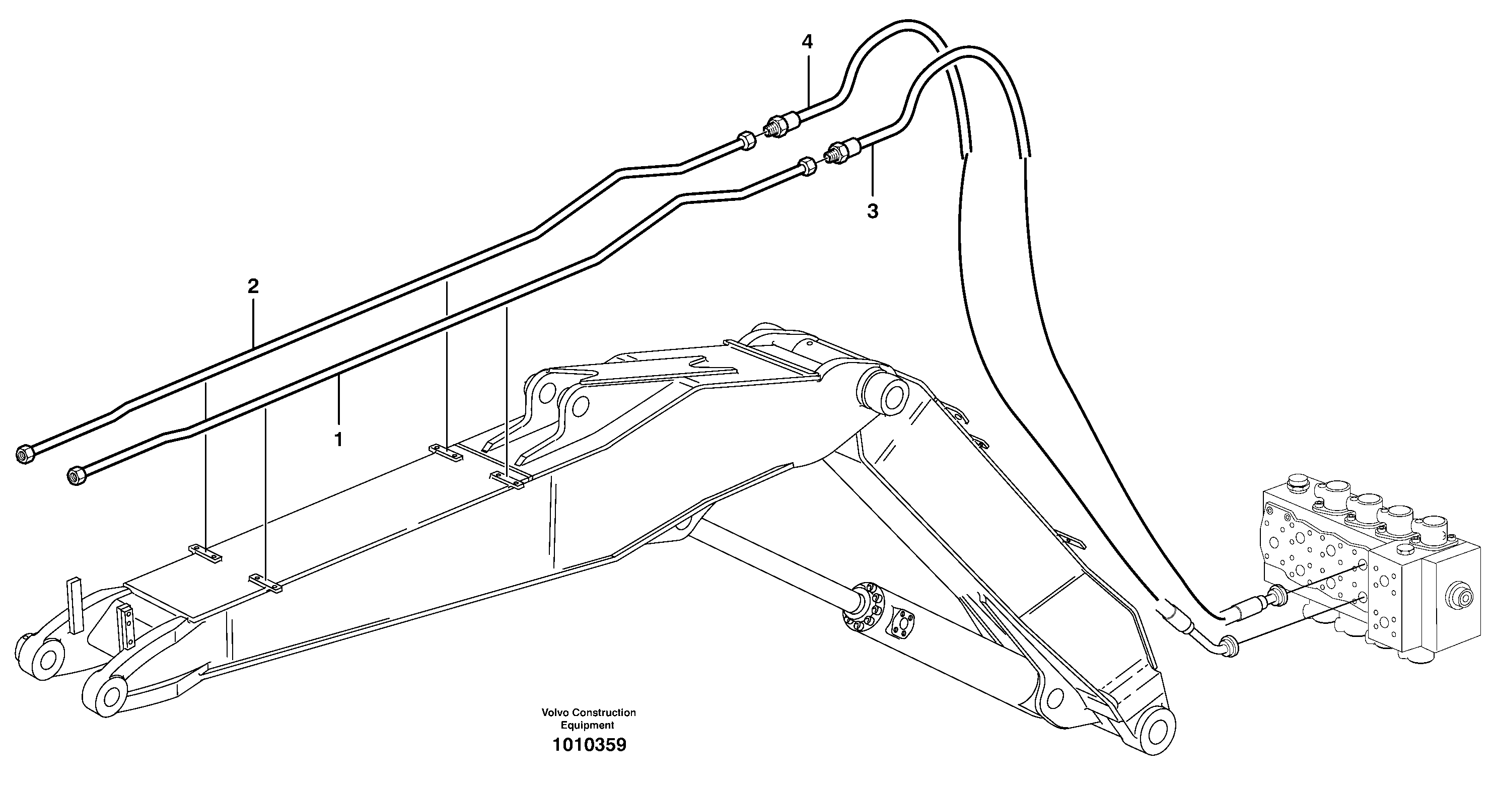 Hydr. equipm. on adjustable boom,  X1  14303040 — volvo parts diagram