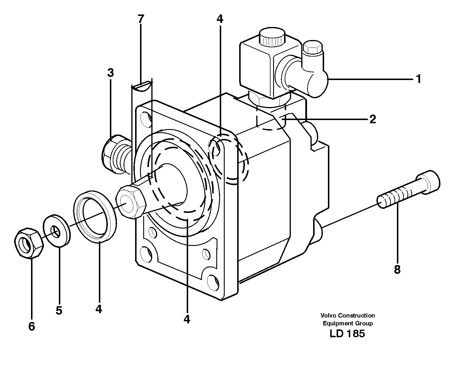 Hydraulic motor  SER NO - 1620 — volvo parts diagram