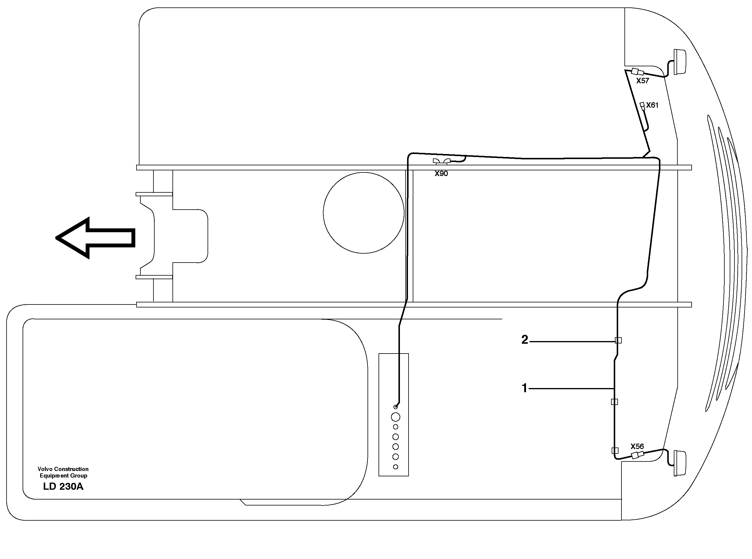 Cable harnesses, L9, rear lights — volvo parts diagram