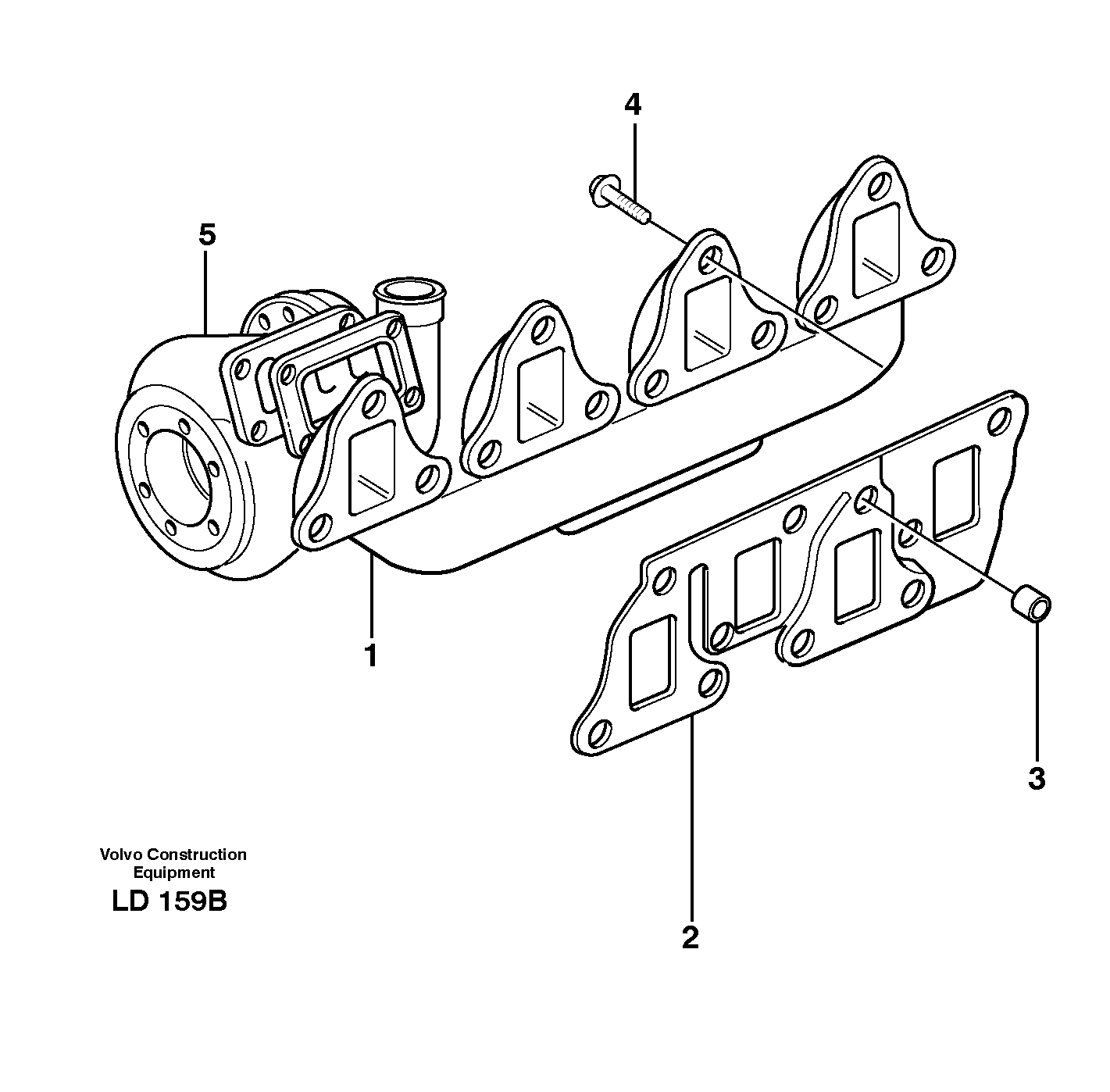 Exhaust manifold and installation components — volvo parts diagram