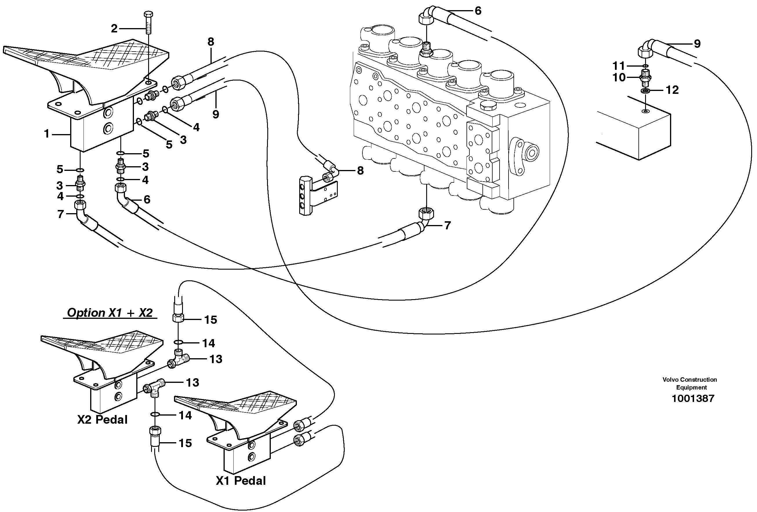 Servo hydraulics, X1  14303038 — volvo parts diagram