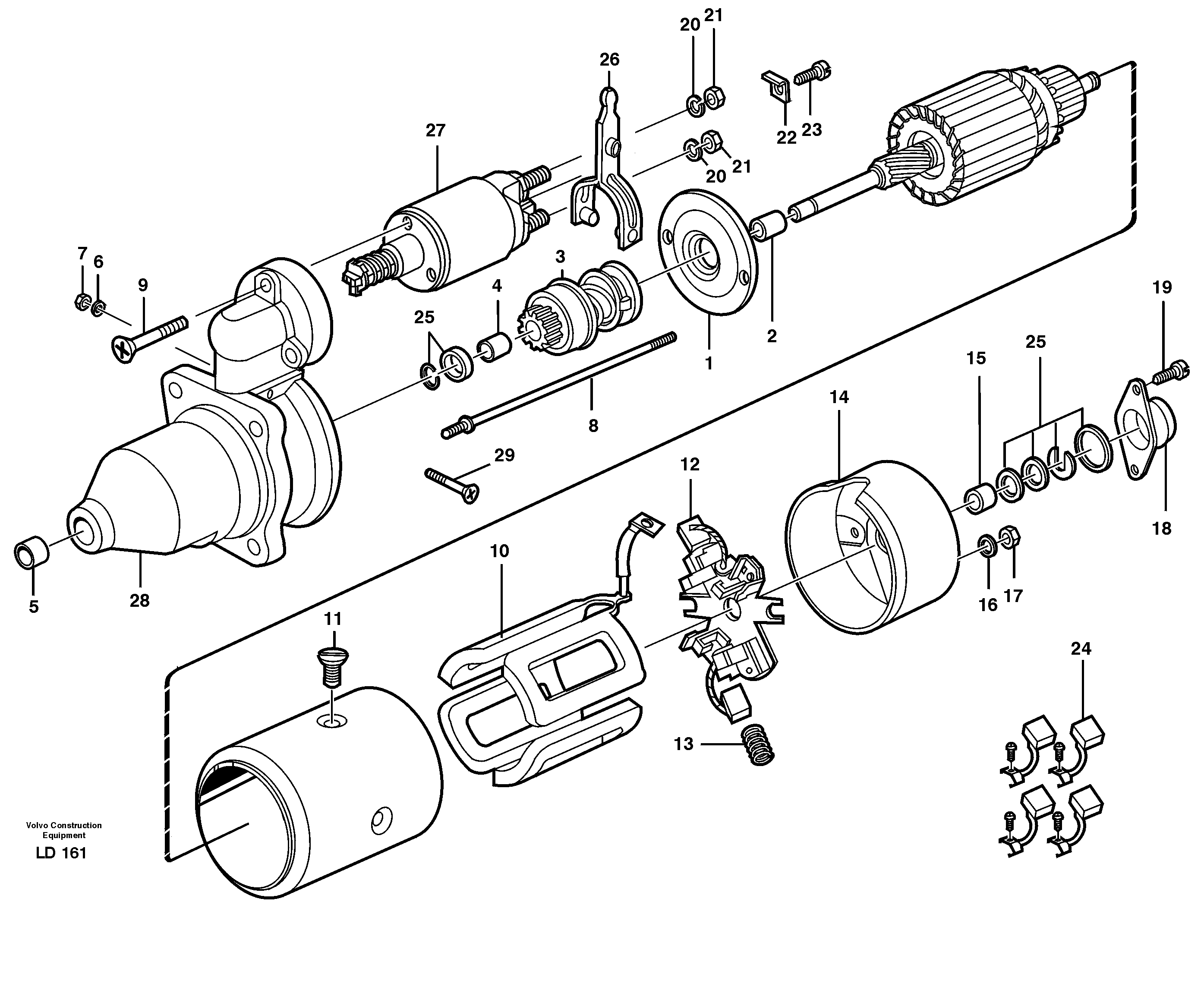 Starter motor — volvo parts diagram