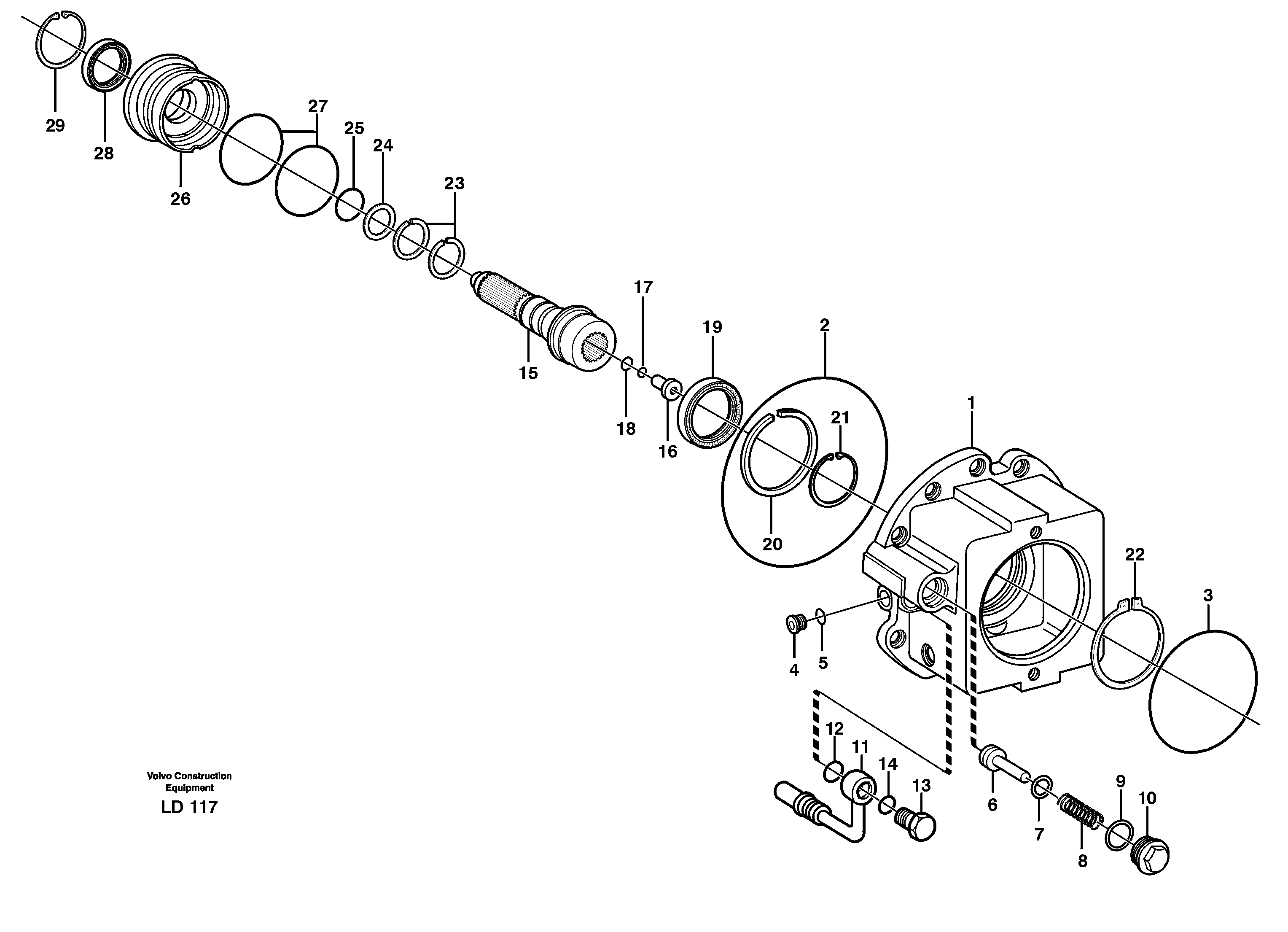 Rear axle, Pump housing — volvo parts diagram