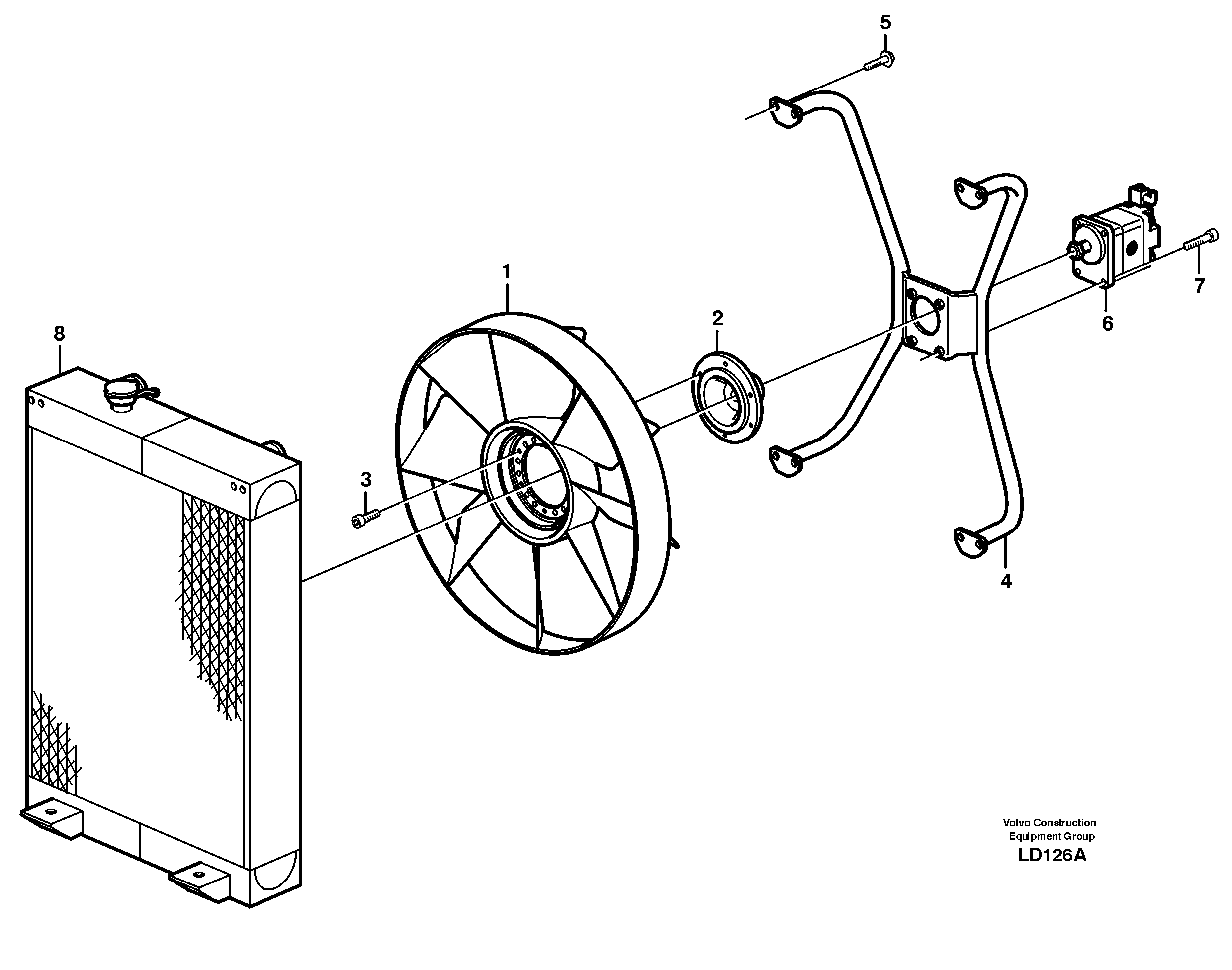 Fan and installation components — volvo parts diagram