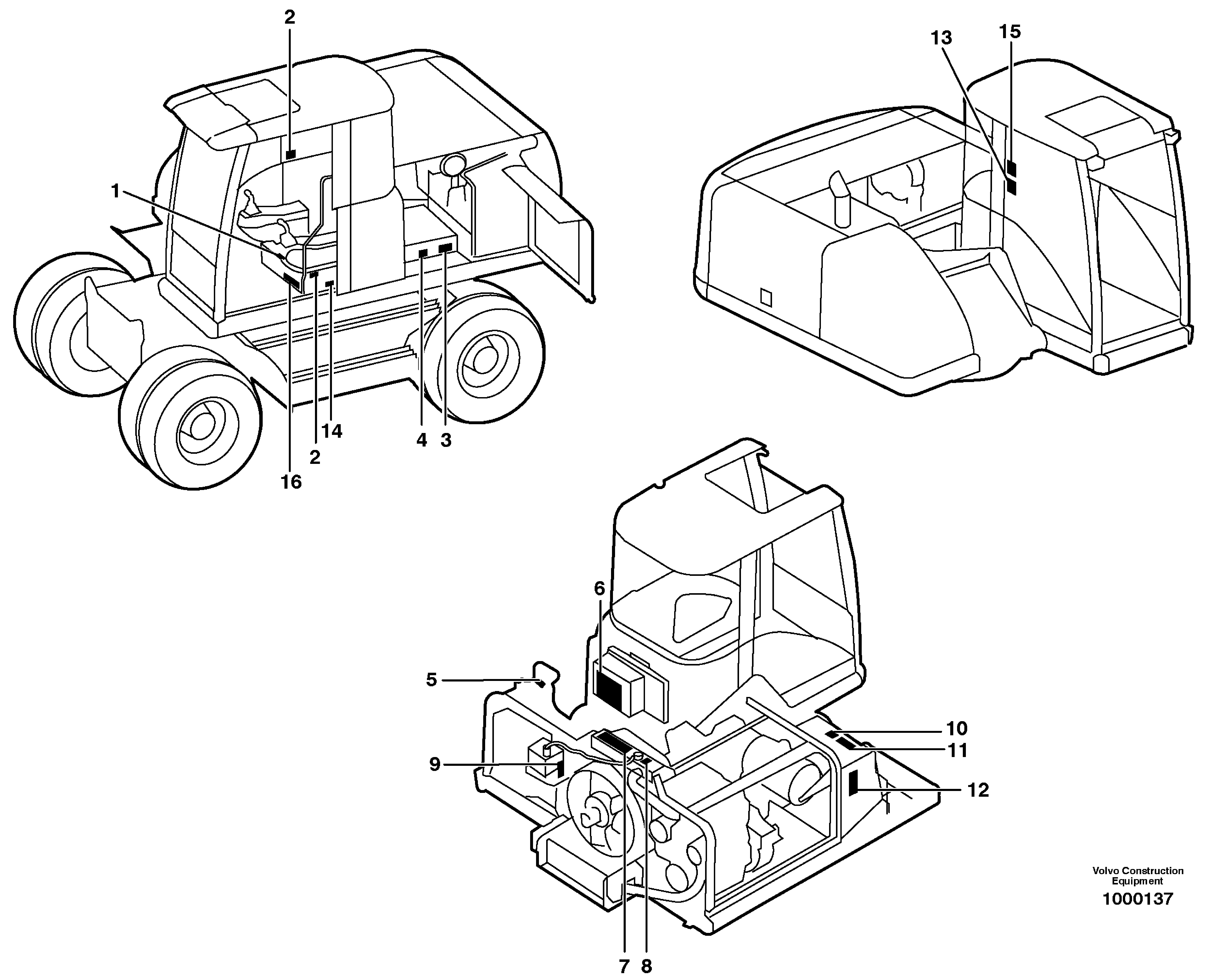 Sign plates and transfer,inner location — volvo parts diagram