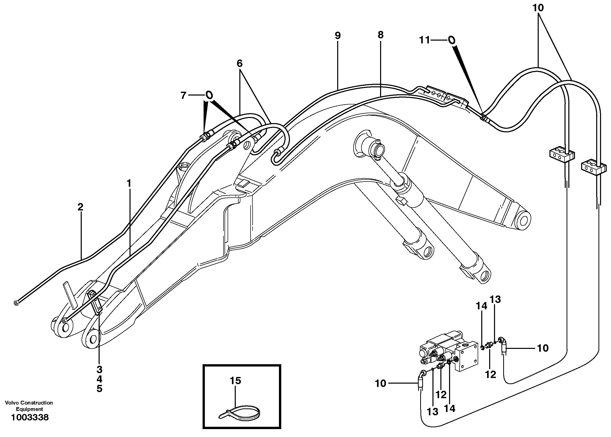 Hydr. equipm. on boom, X3  14303052 — volvo parts diagram