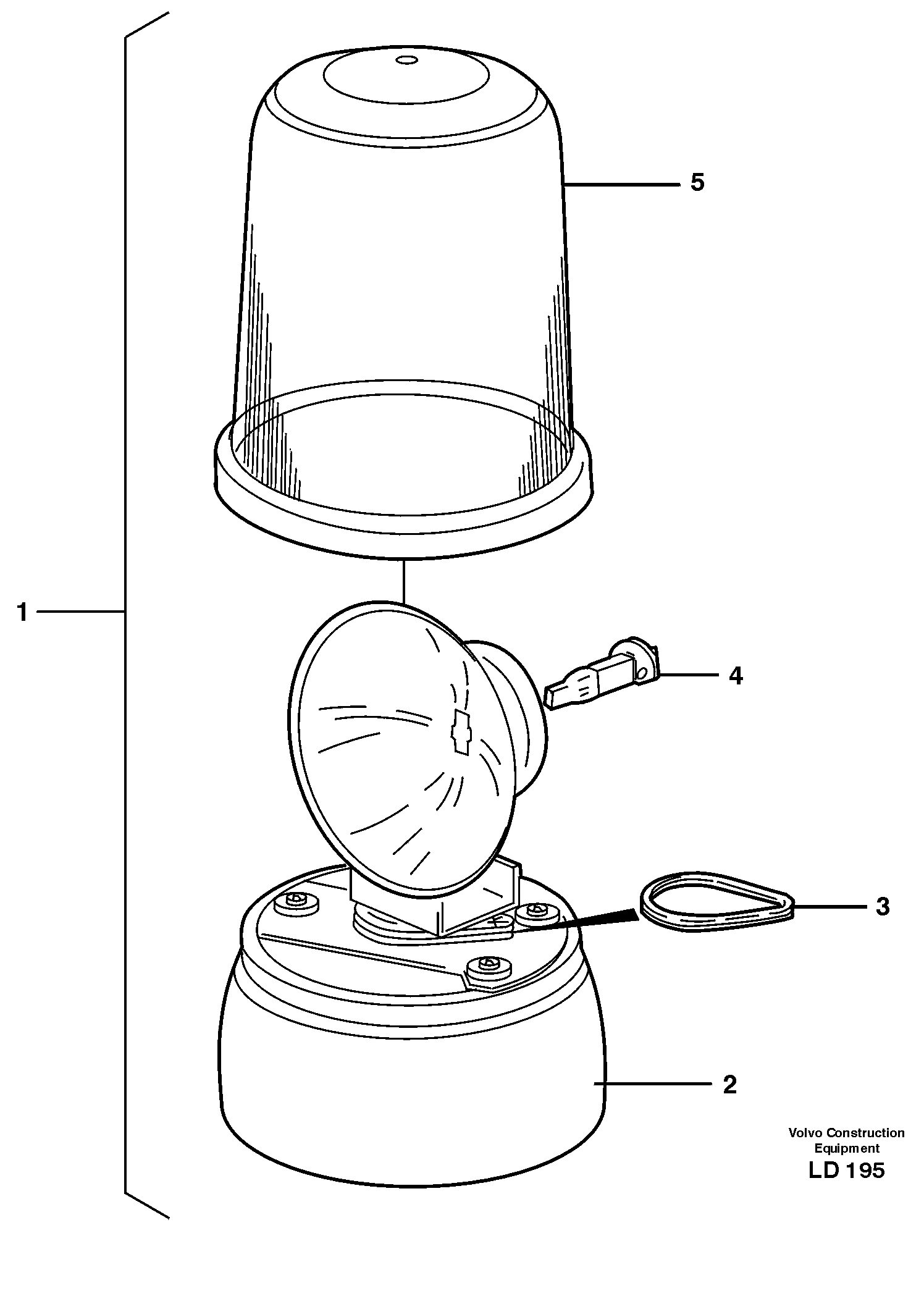 Rotating beacon  14302815 — volvo parts diagram