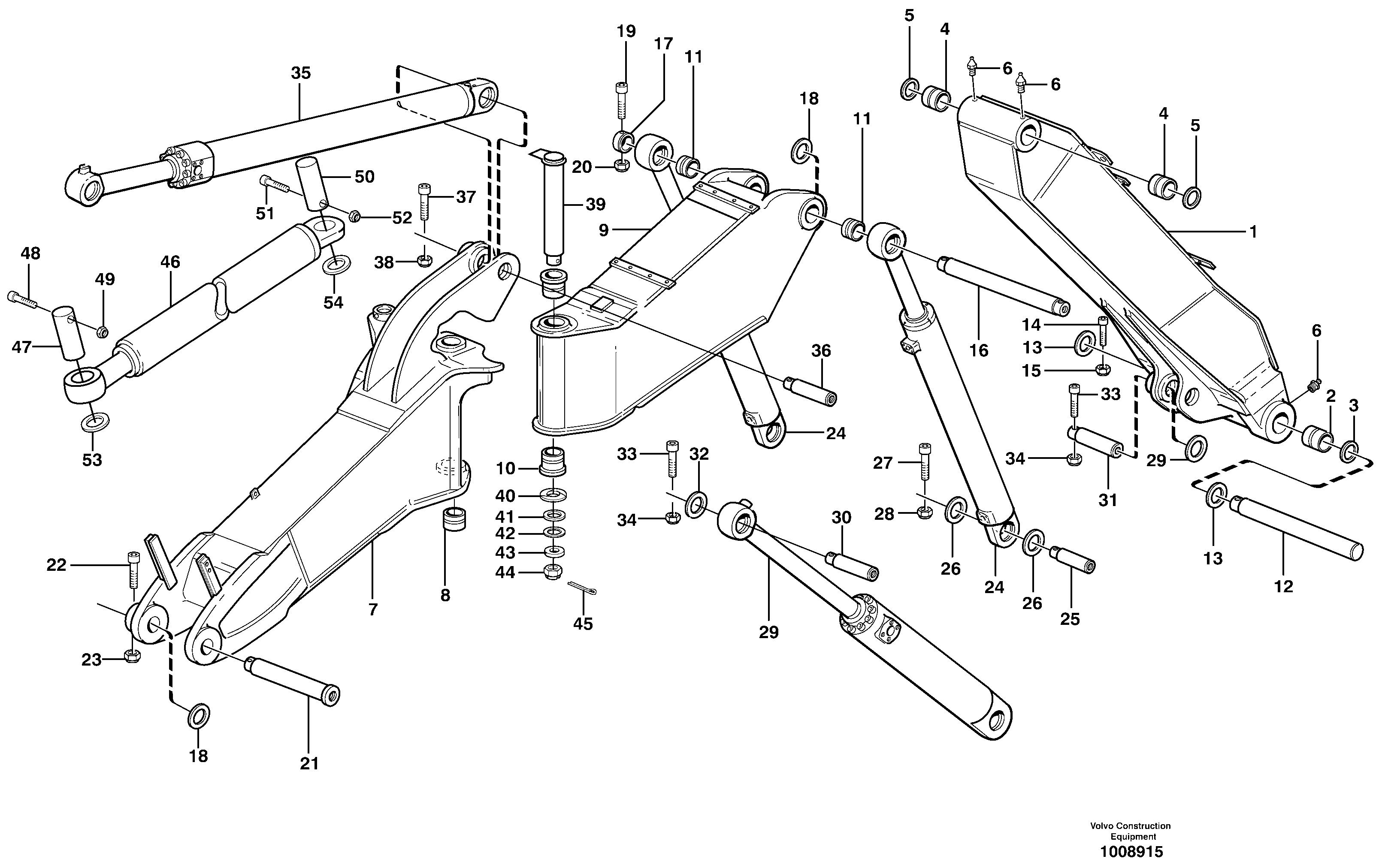 Backhoe boom,offset  14225046 — volvo parts diagram