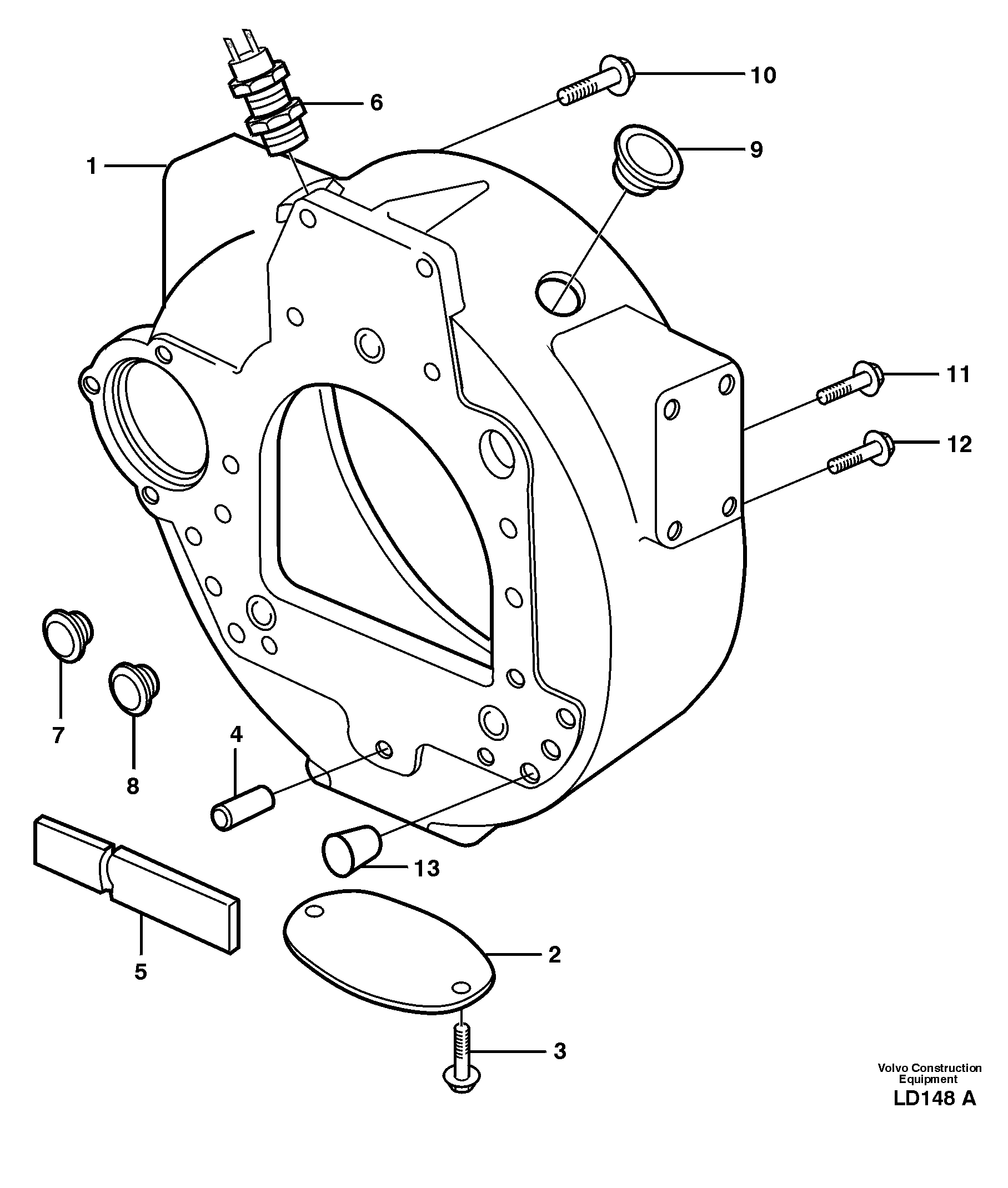 Flywheel housing — volvo parts diagram