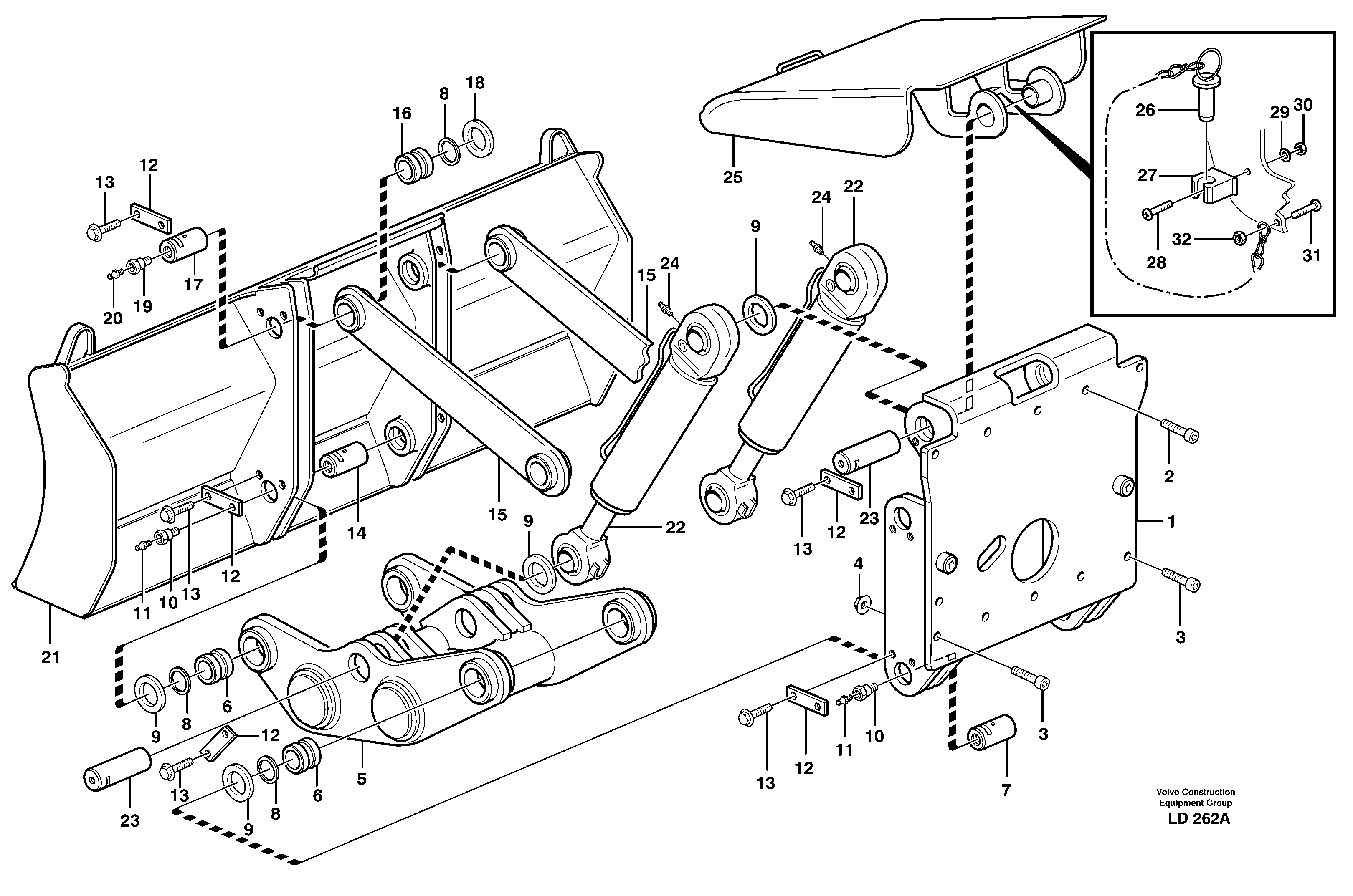 Dozer blade  14302778, 14302776 — volvo parts diagram