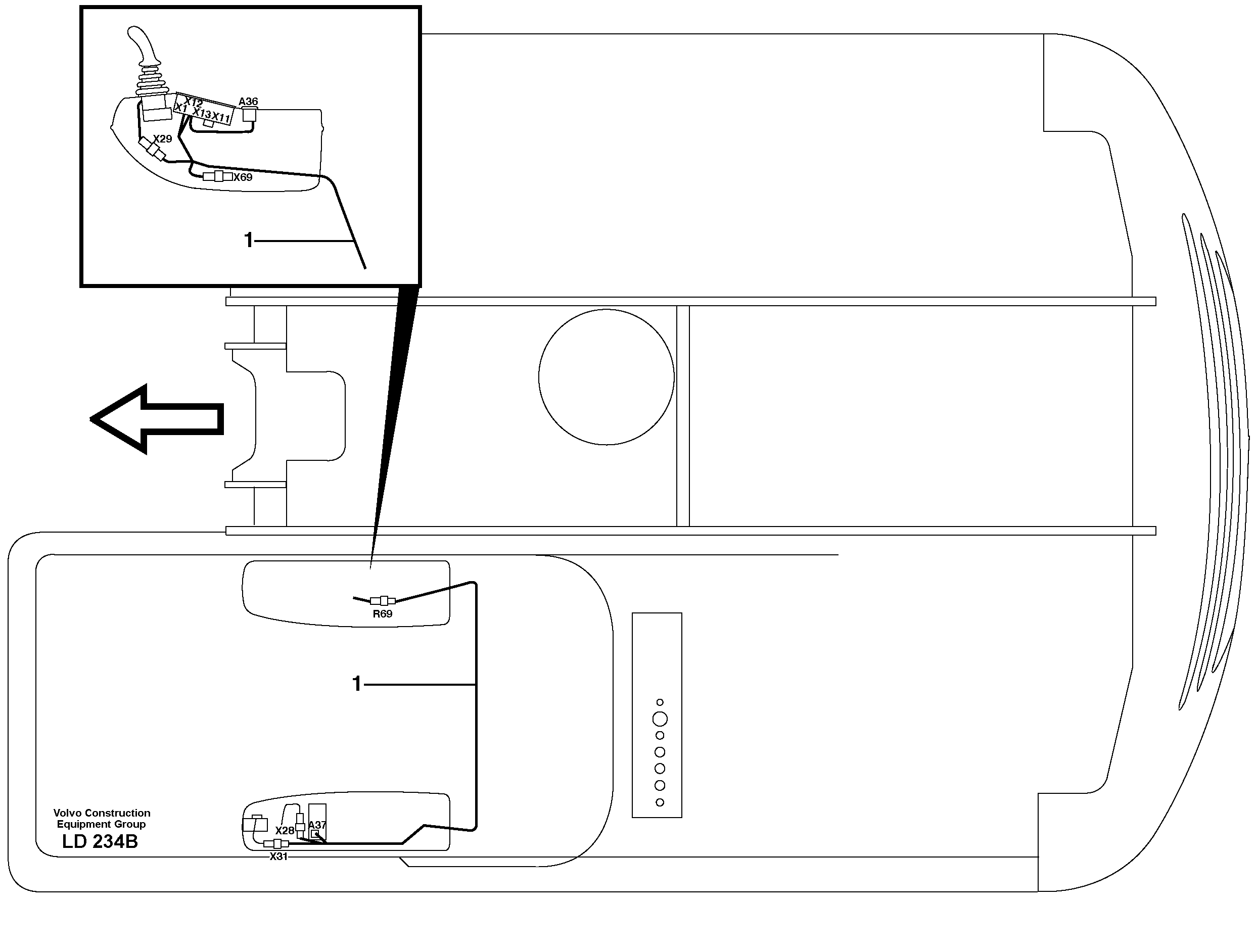 Cable harness, Control panel, Lh — volvo parts diagram