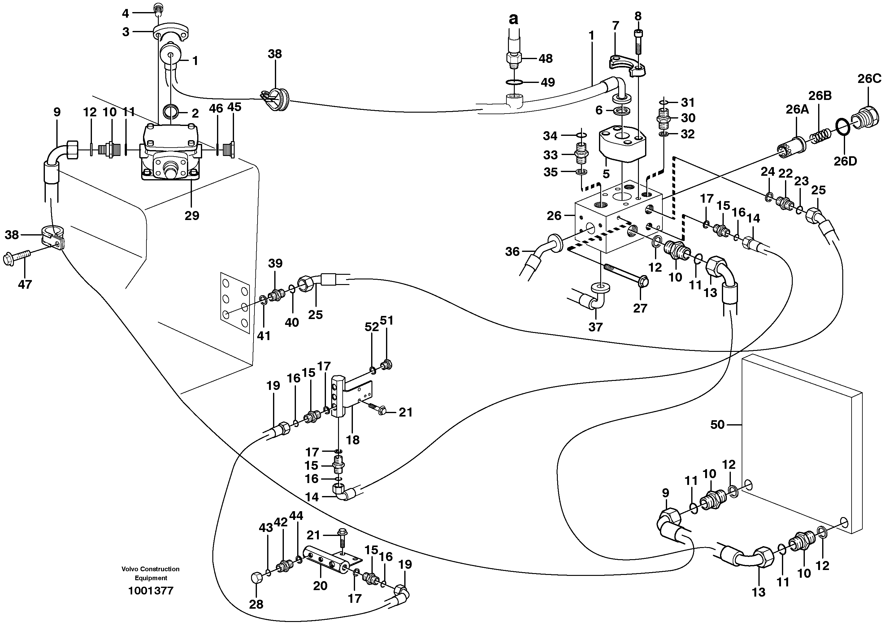 Hydraulic system, return lines — volvo parts diagram