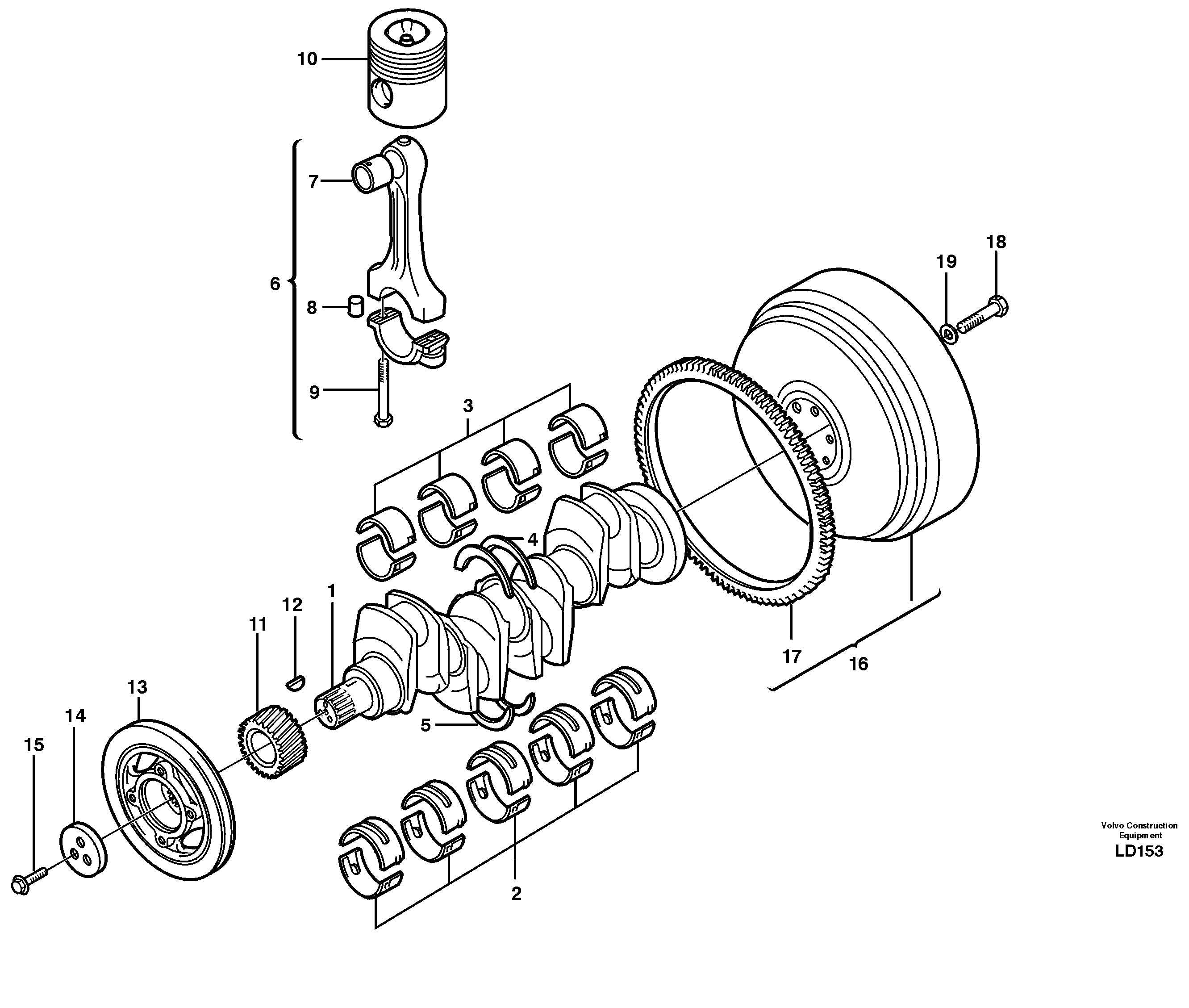Crankshaft and related parts — volvo parts diagram