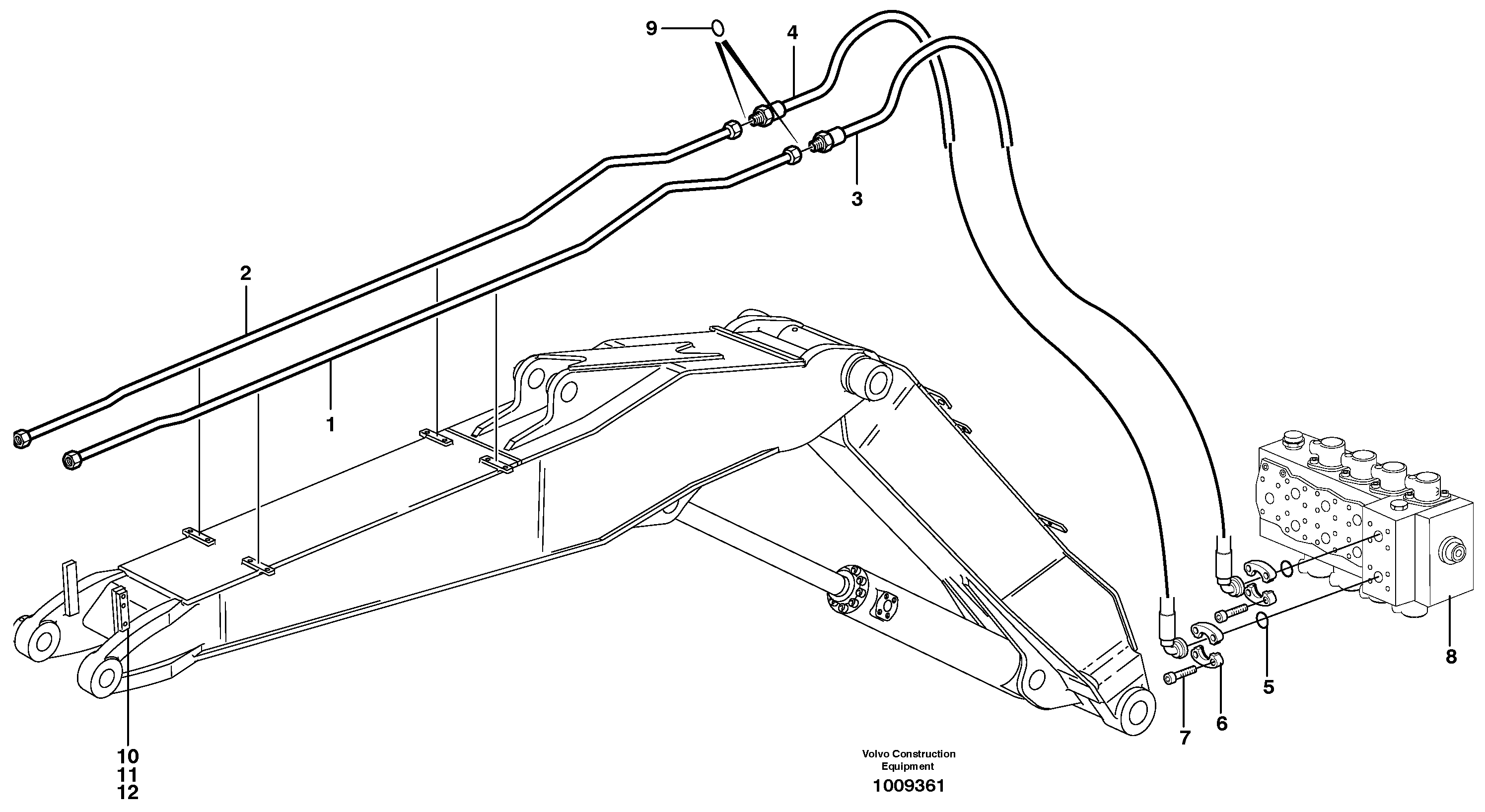 Hydr. equipm. on adjustable boom , X5  14311171 — volvo parts diagram