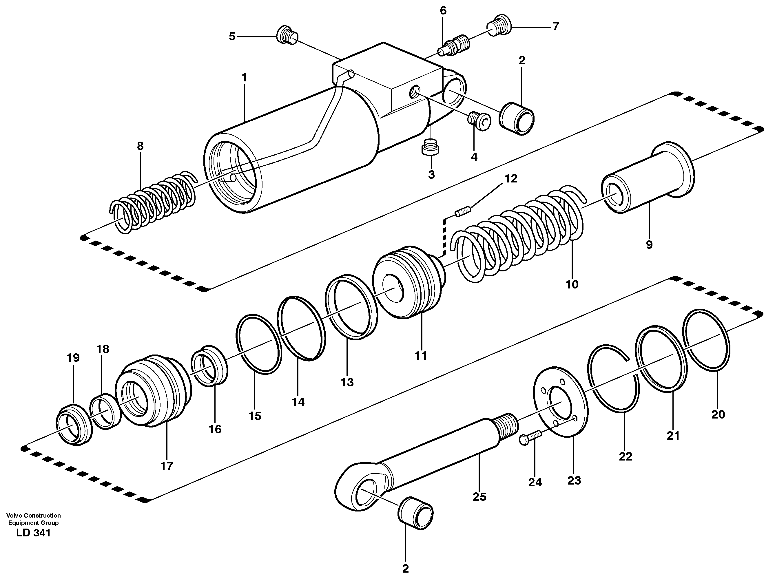 Hydraulic cylinder  14302923 — volvo parts diagram