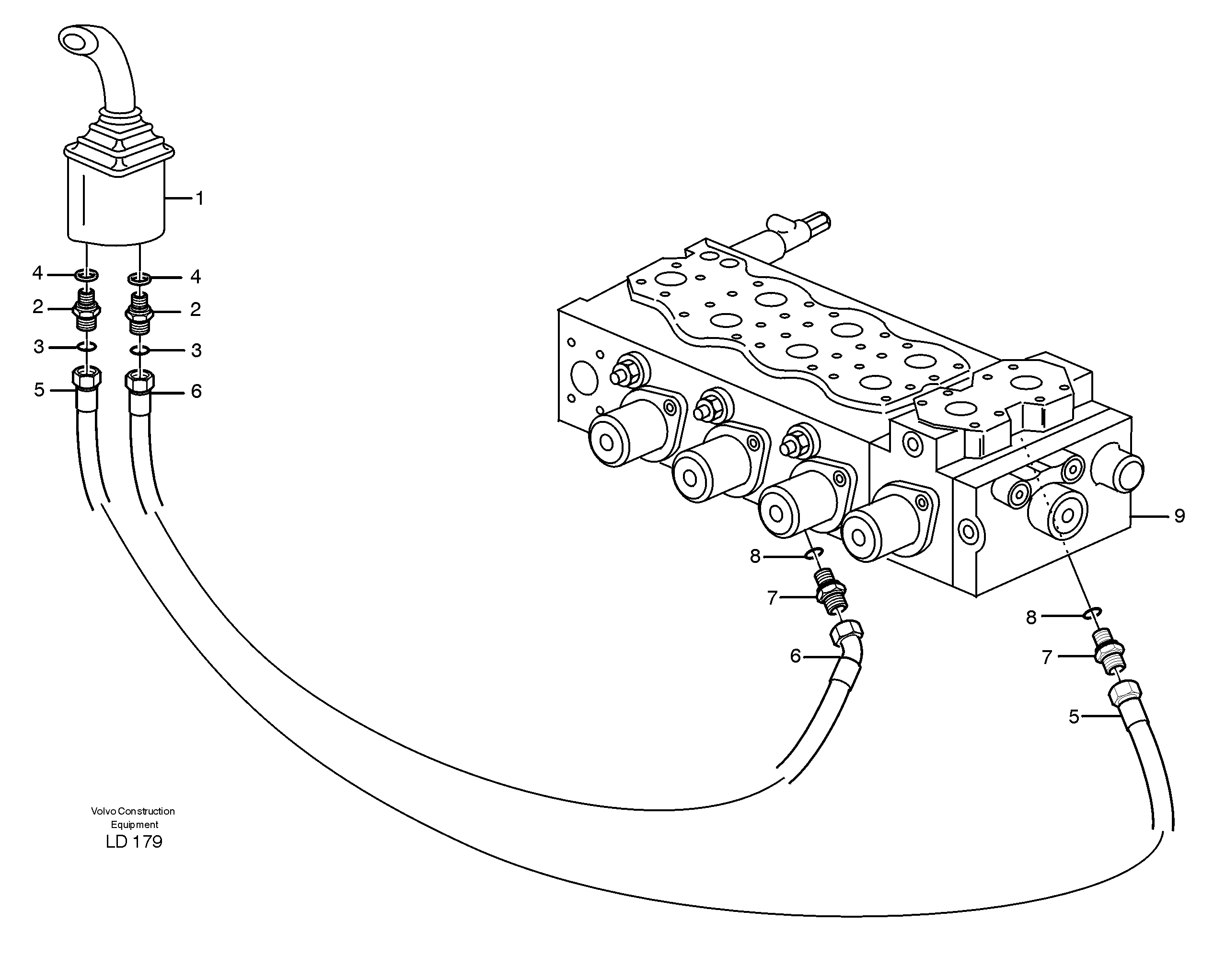Servo hydraulics, bucket — volvo parts diagram