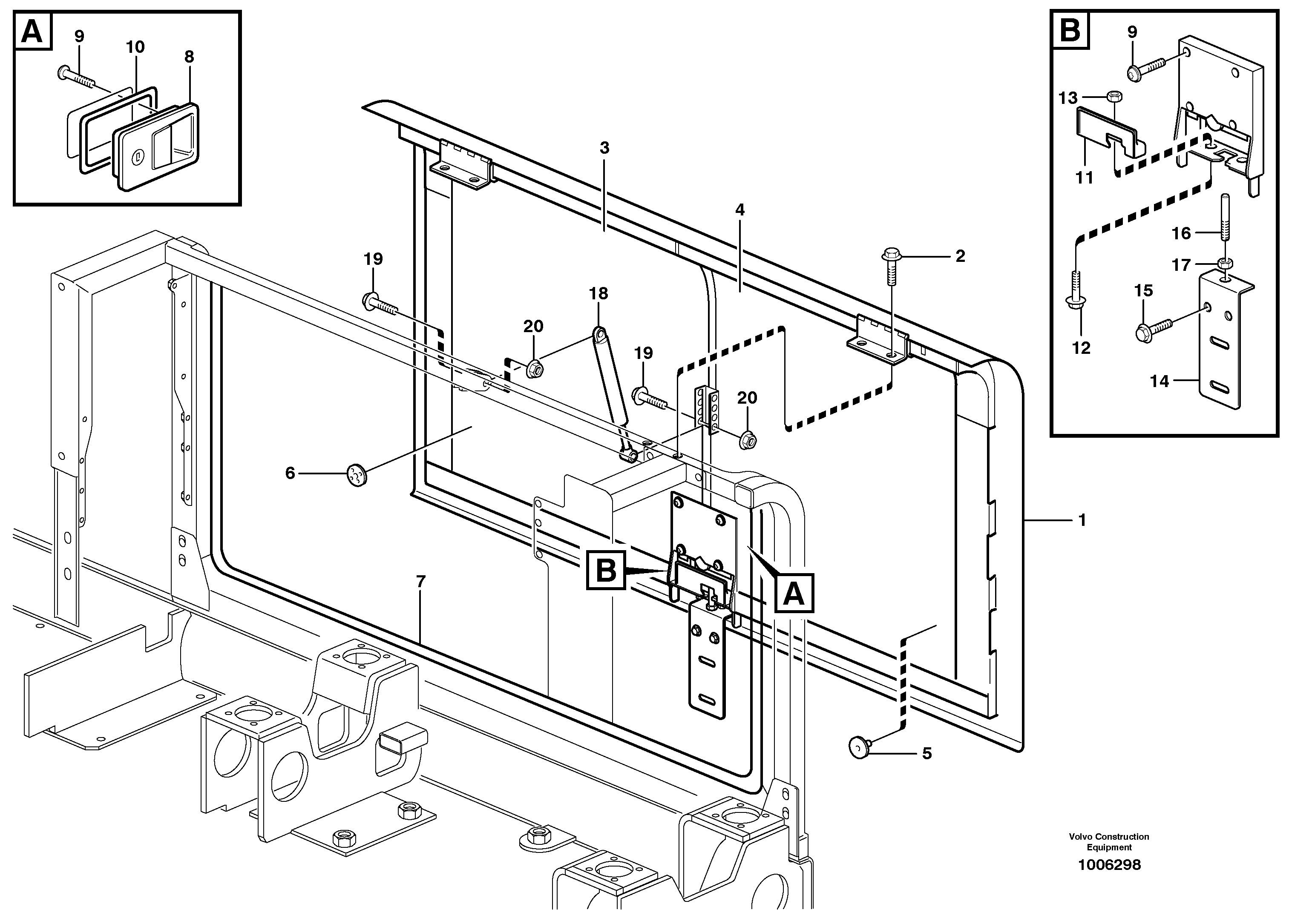 Door, engine, right — volvo parts diagram