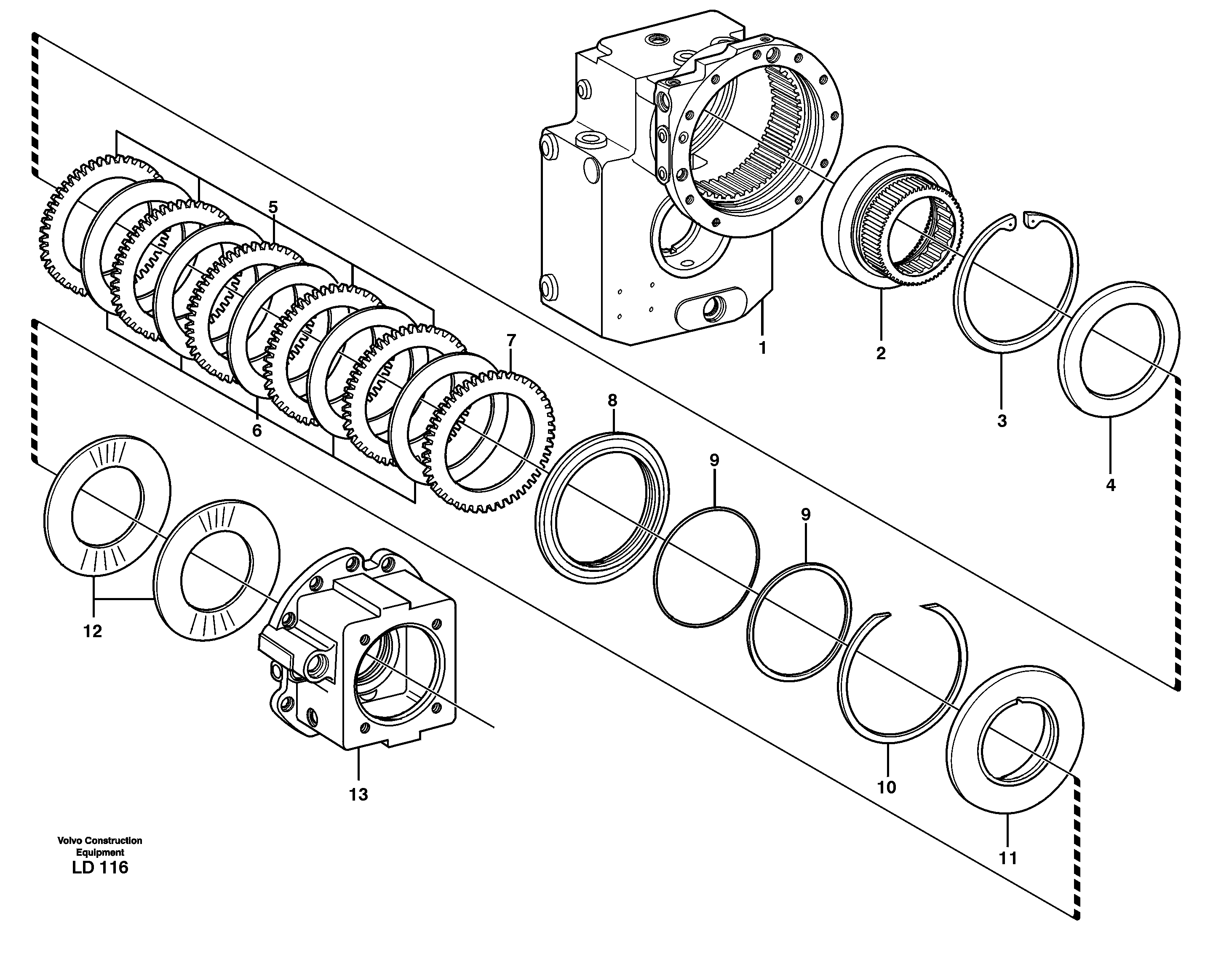 Rear axle, Brake diaphragm — volvo parts diagram