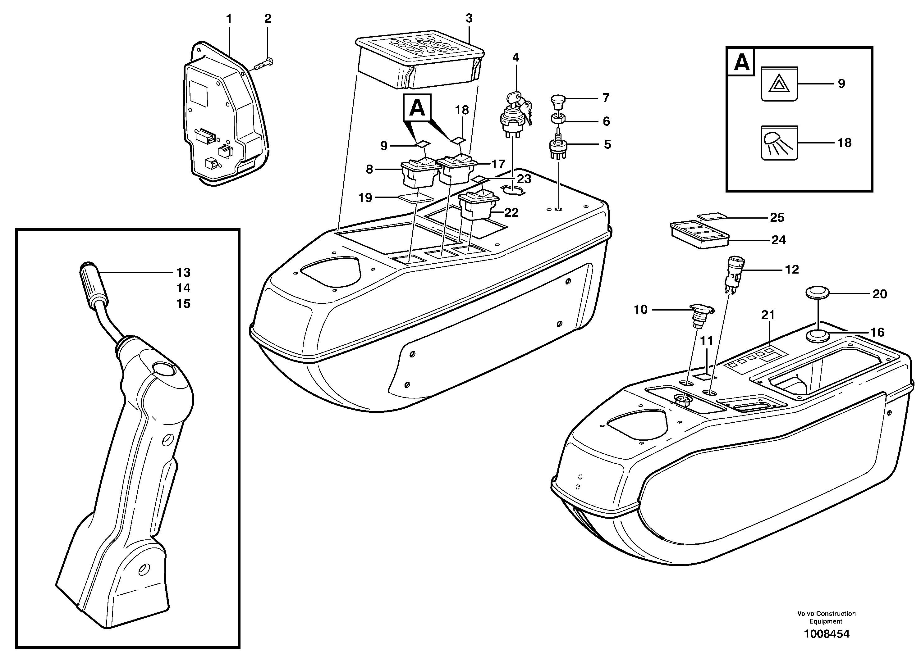 Rocker switch panel, Rh. Lh — volvo parts diagram