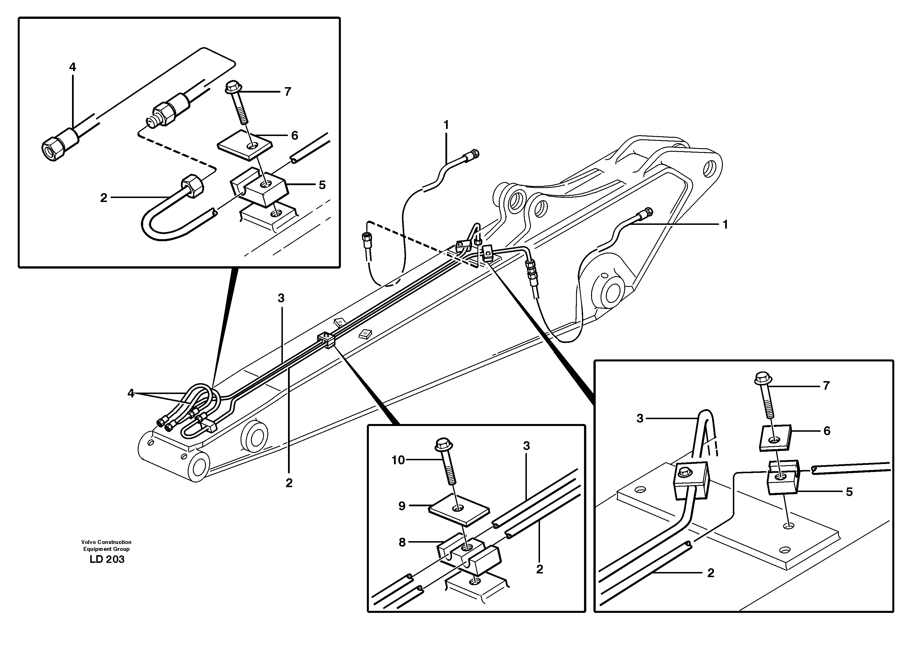 Hydr. quick fit equipm. dipper arm  14303070, 14303071, 14303072, 14303073 — volvo parts diagram