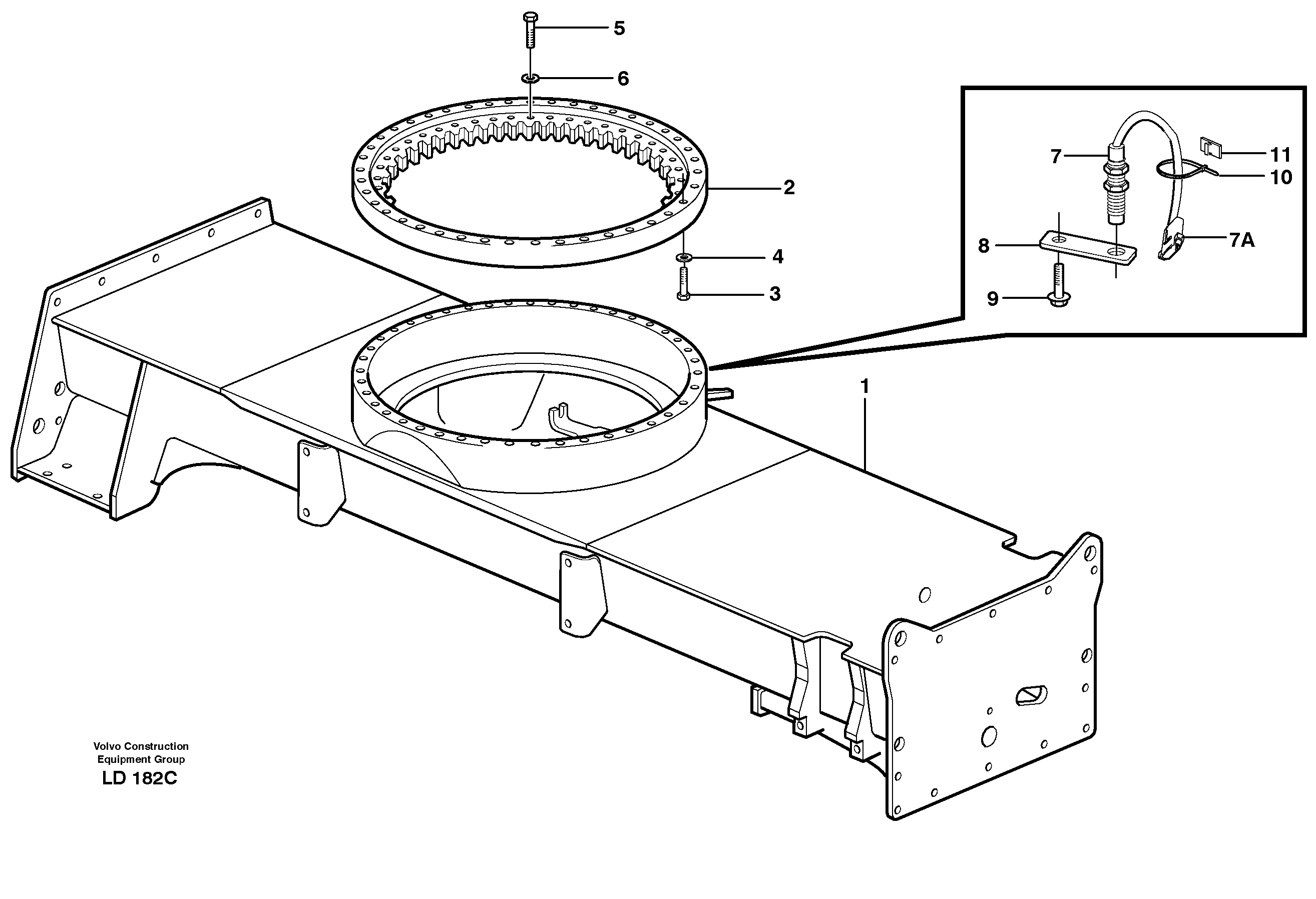 Slewing ring attachment — volvo parts diagram