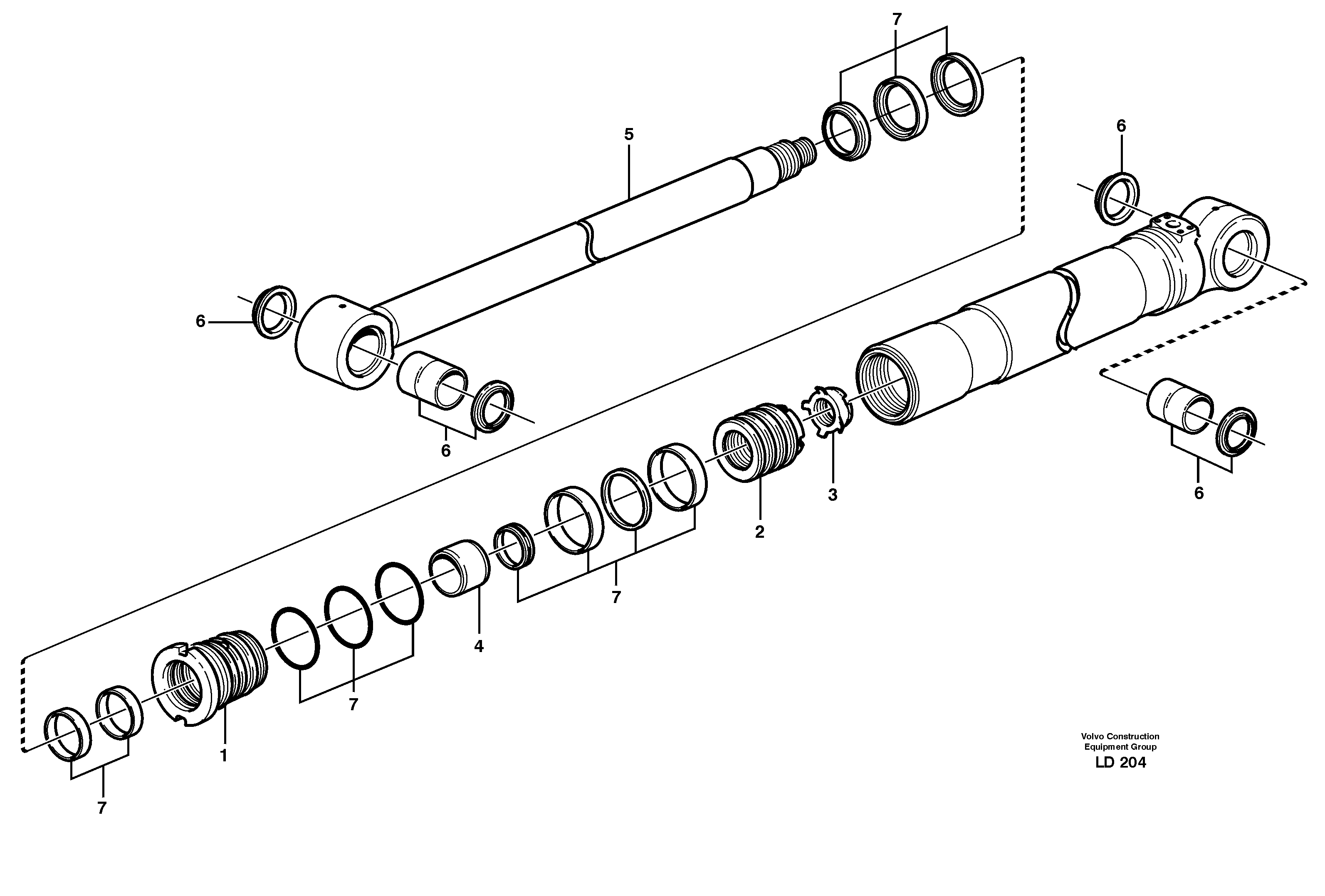 Bucket cylinder  14302830, 14302831, 14302832, 14302833 — volvo parts diagram