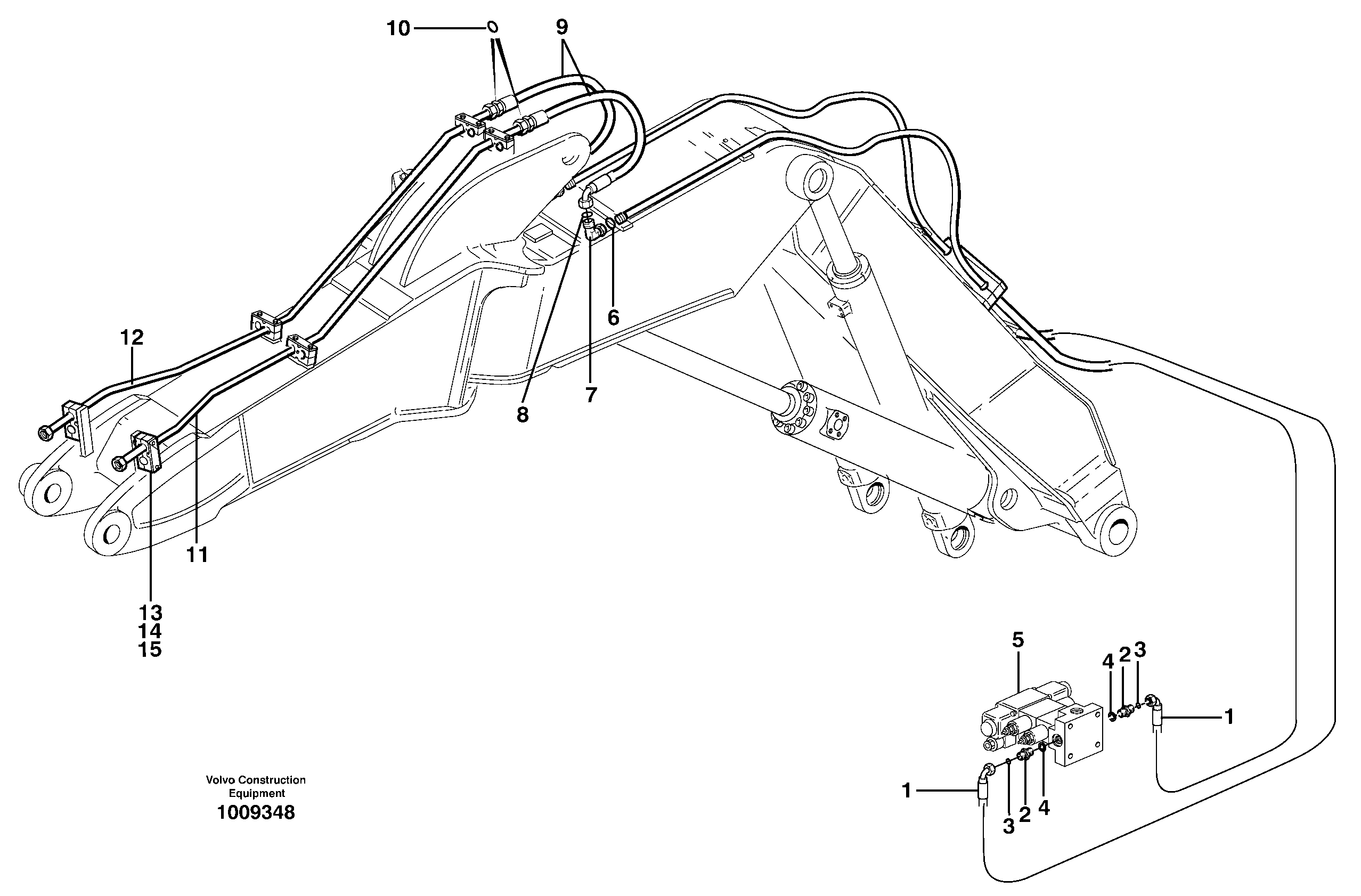 Attachment hydraulics, offset special, X3  14225045 — volvo parts diagram
