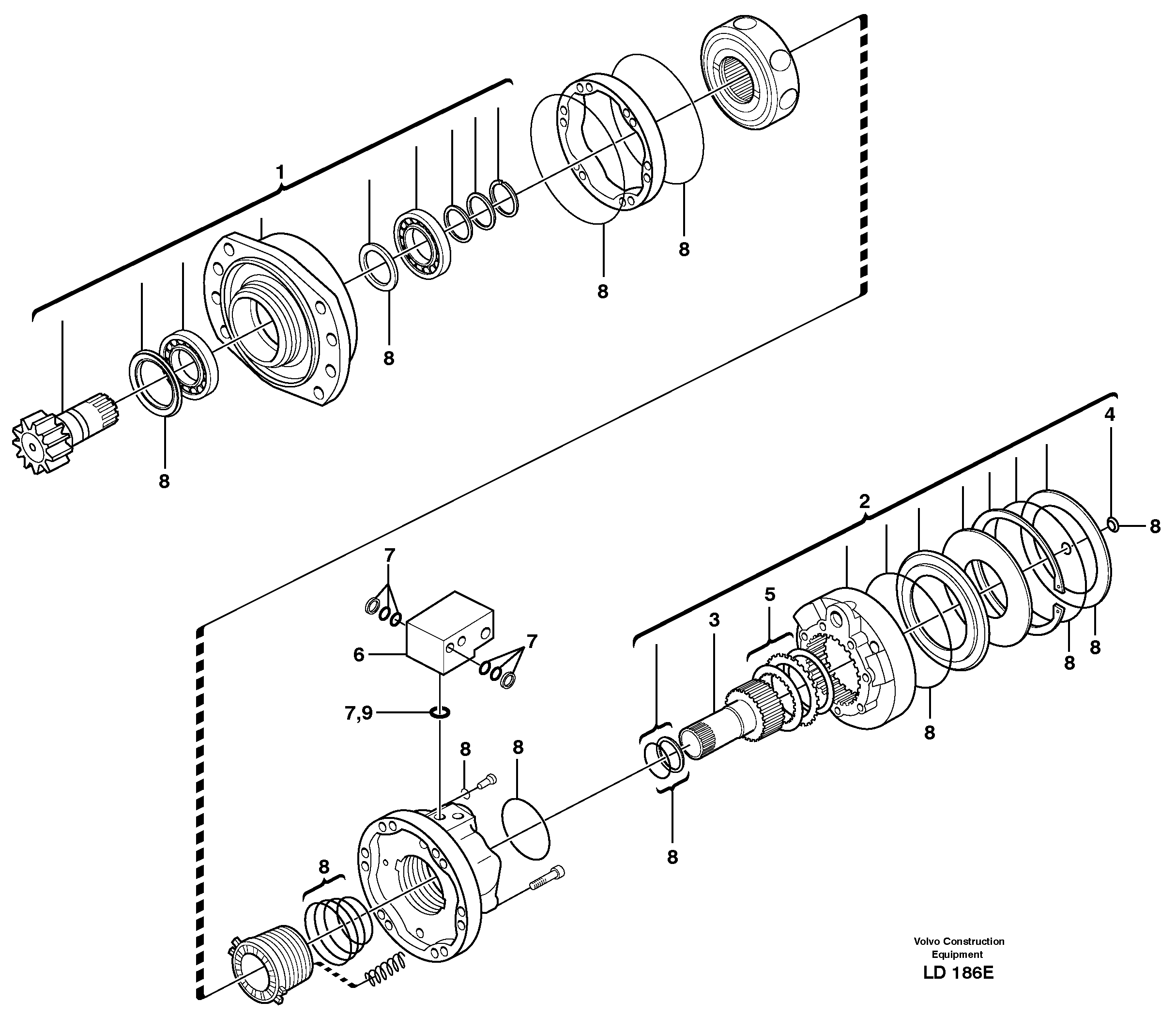 Swing motor — volvo parts diagram