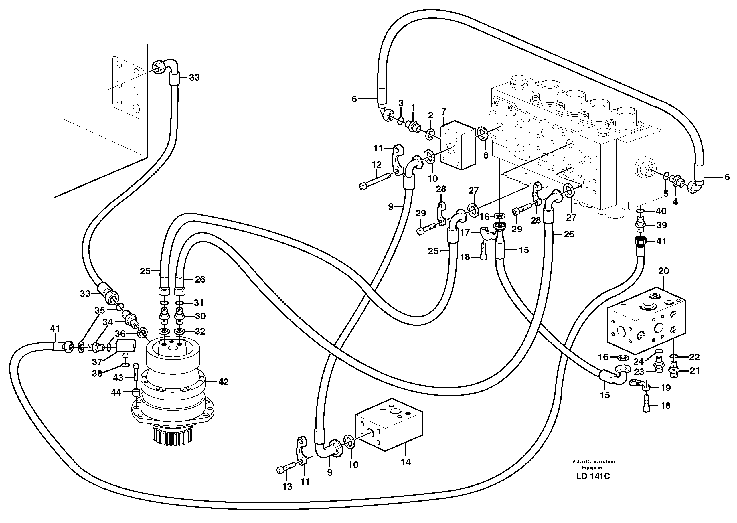 Boom swing system — volvo parts diagram