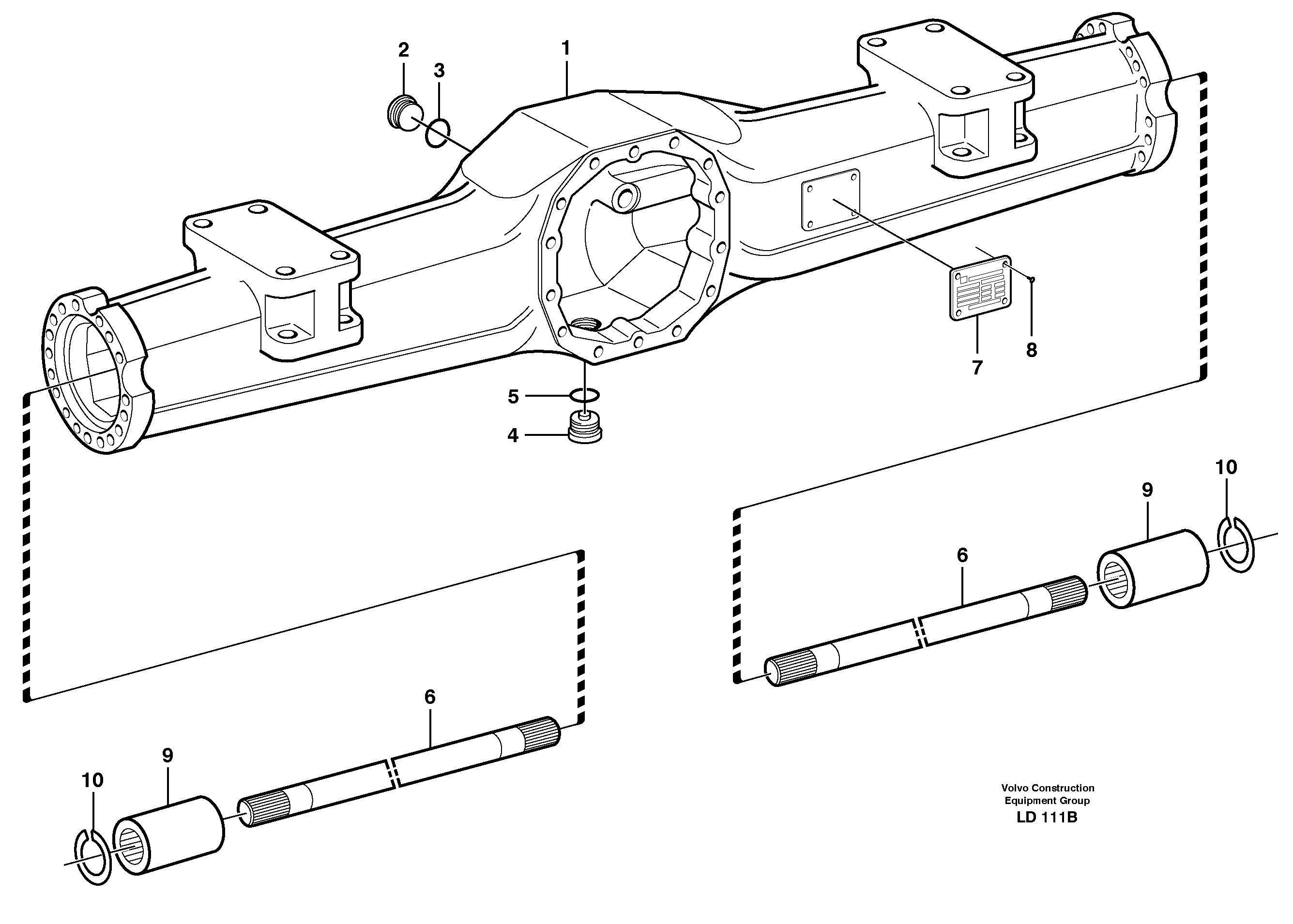 Rear axle, Axle casing — volvo parts diagram