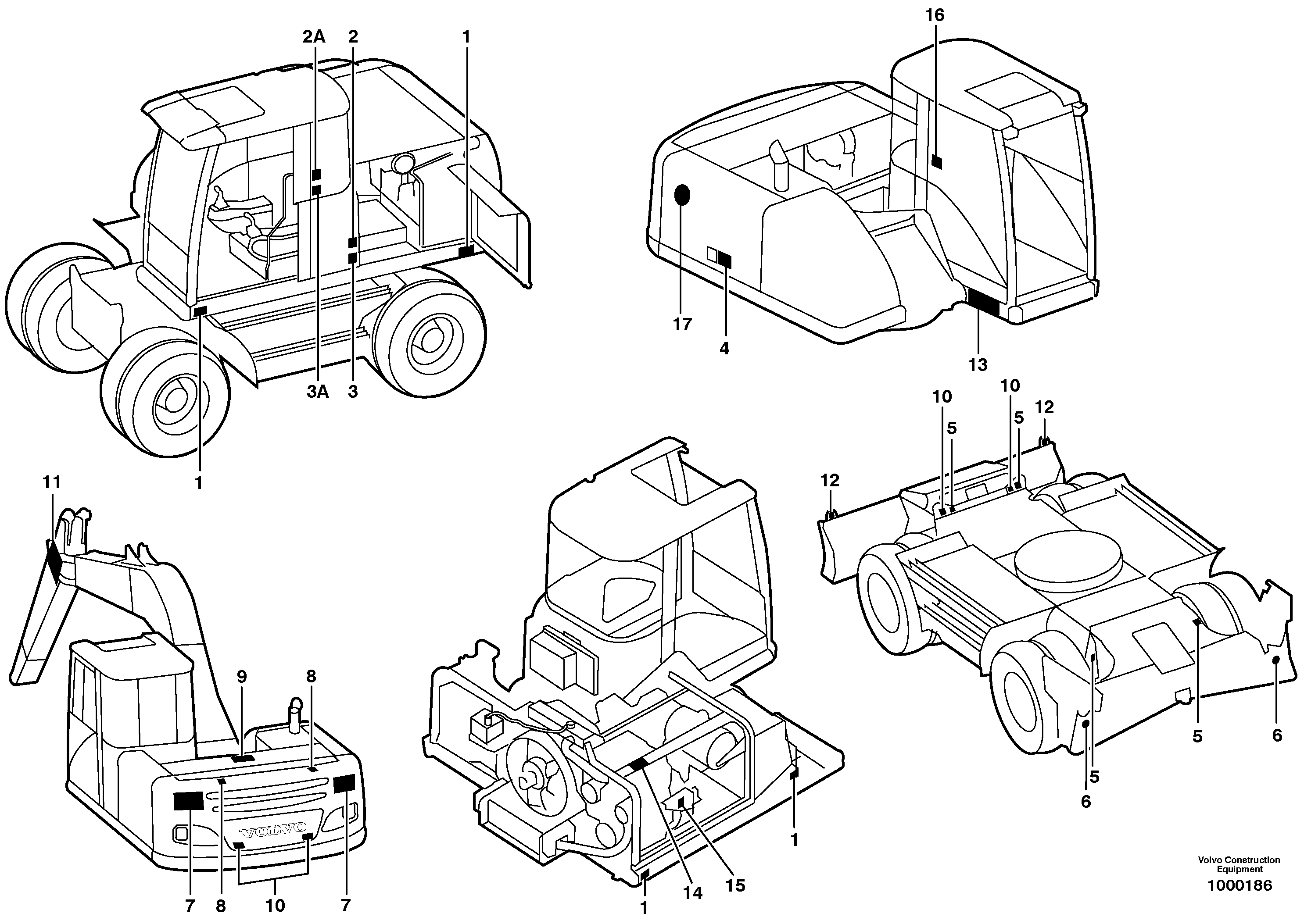 Sign plates and transfer,outer location — volvo parts diagram