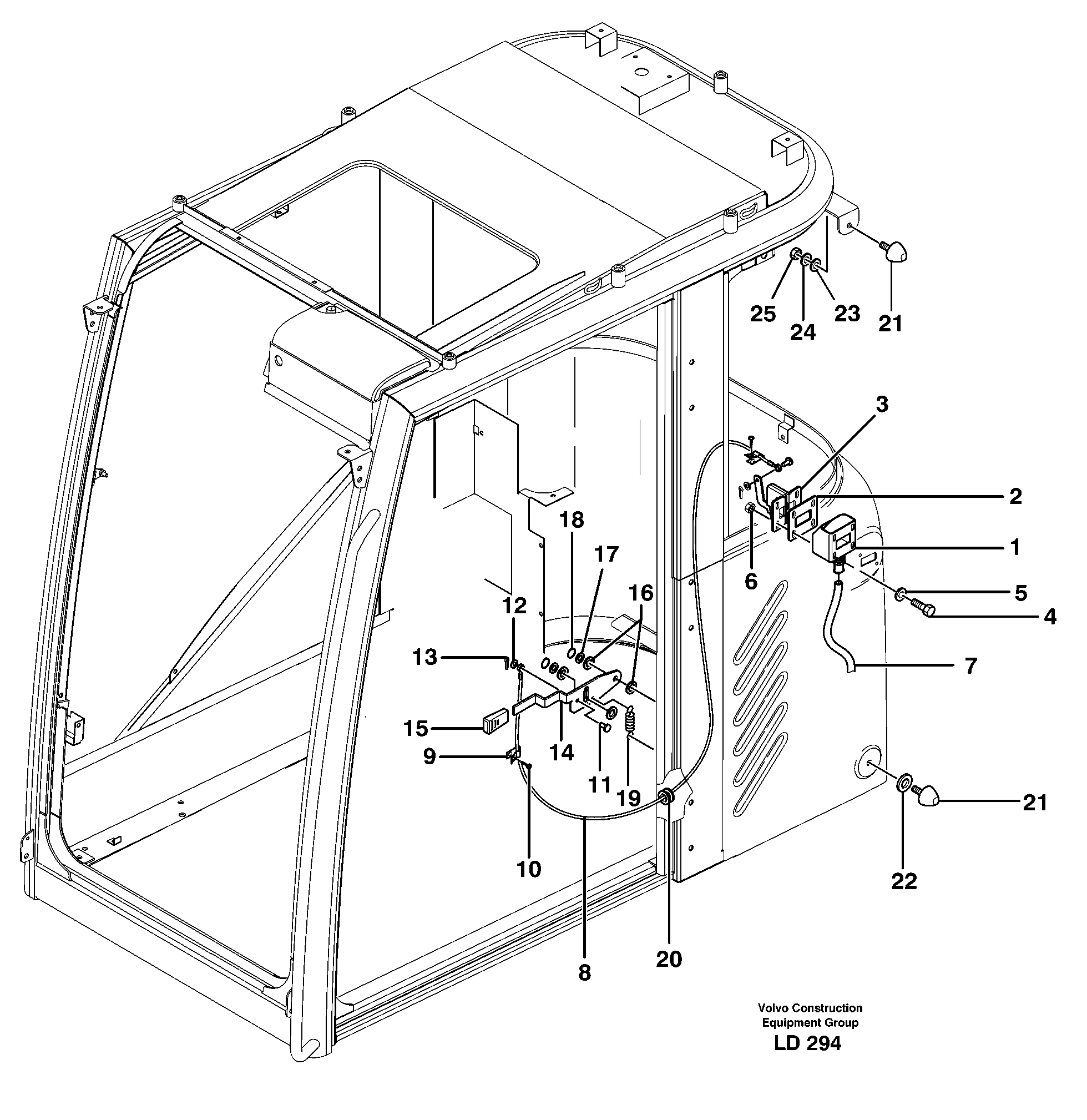 Door catch — volvo parts diagram