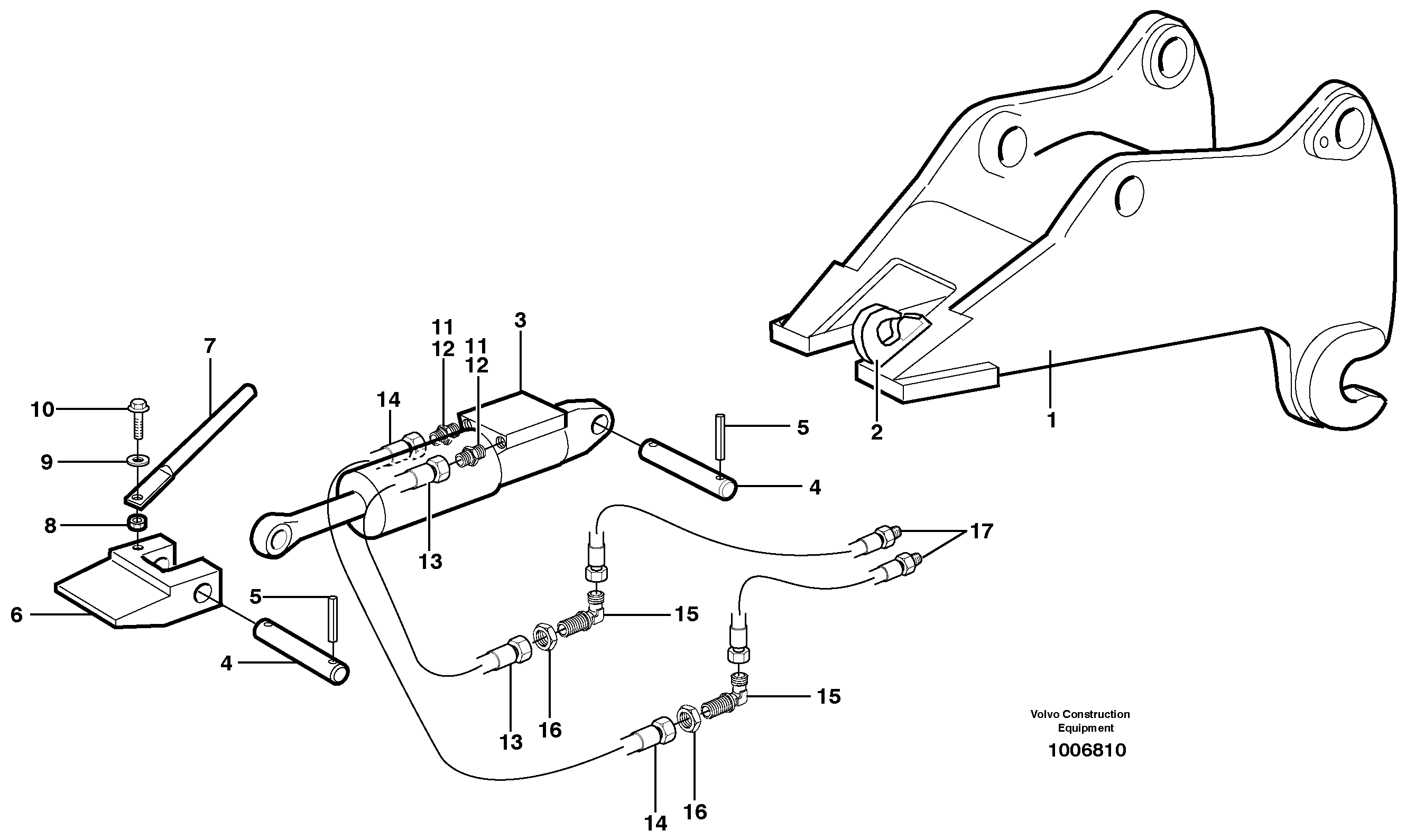 Quickfit, hydraulic, S1  14302923 — volvo parts diagram