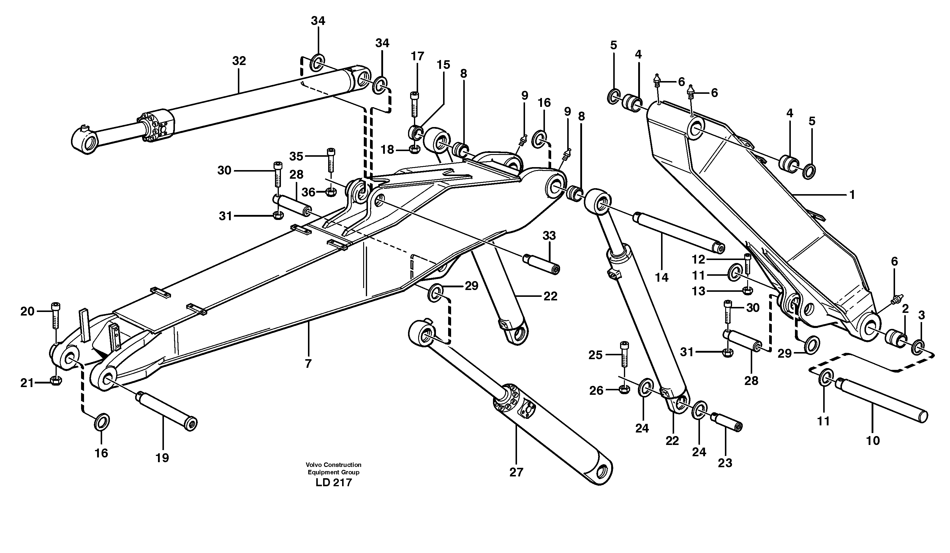 Adjustable boom  14302828 — volvo parts diagram