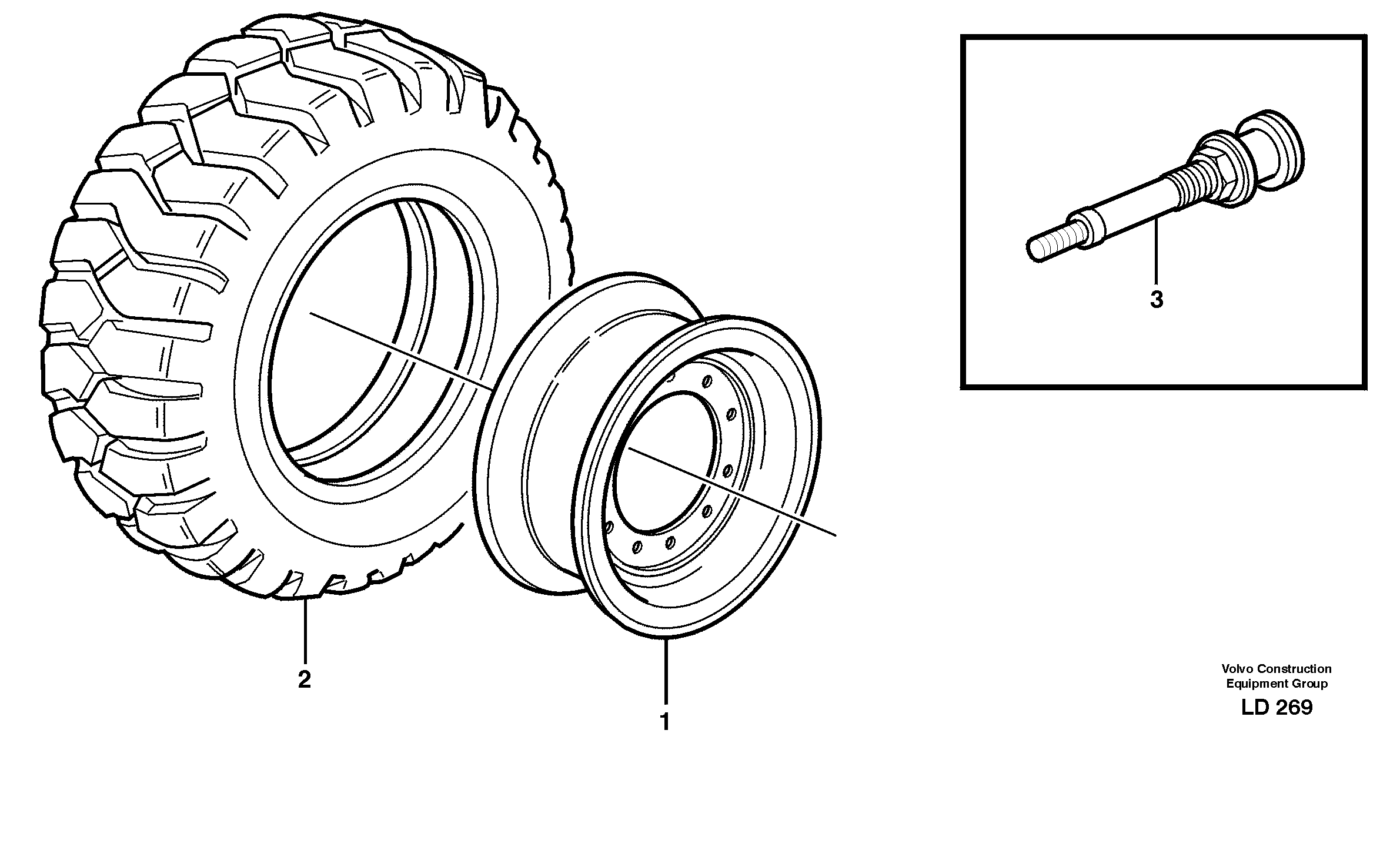Wheels, wide-base  14302958, 14302962 — volvo parts diagram