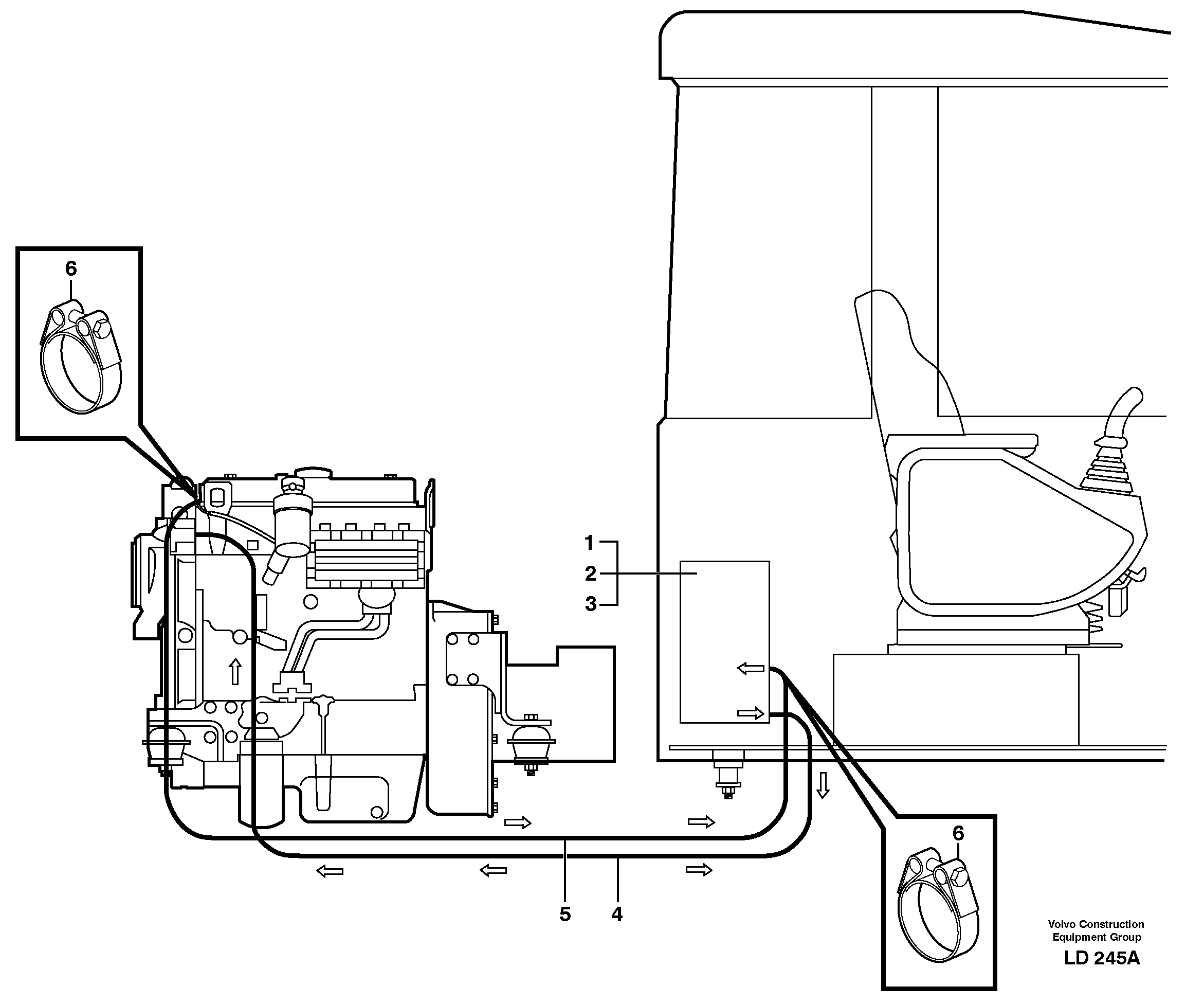 Cab heater with fitting parts — volvo parts diagram