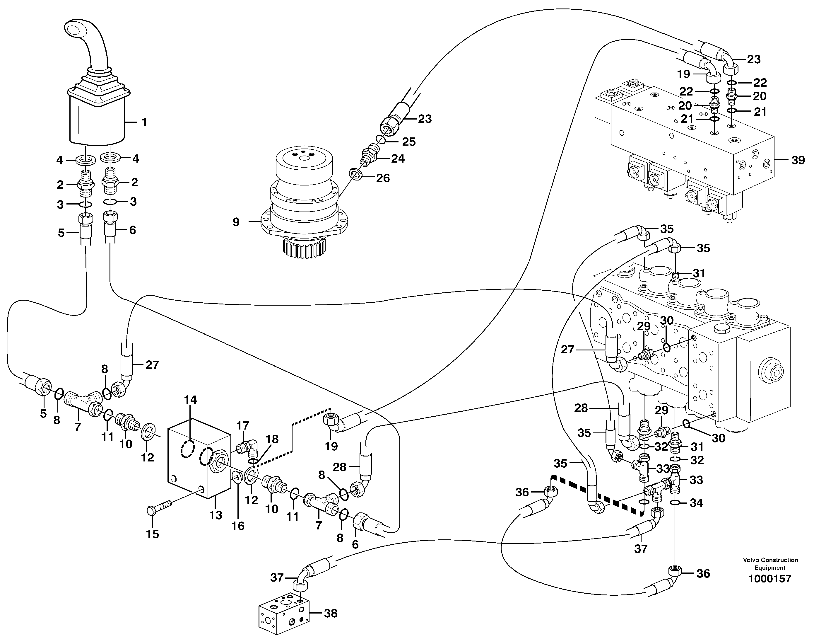 Servo hydraulics, Slewing  SER NO 1691 - — volvo parts diagram