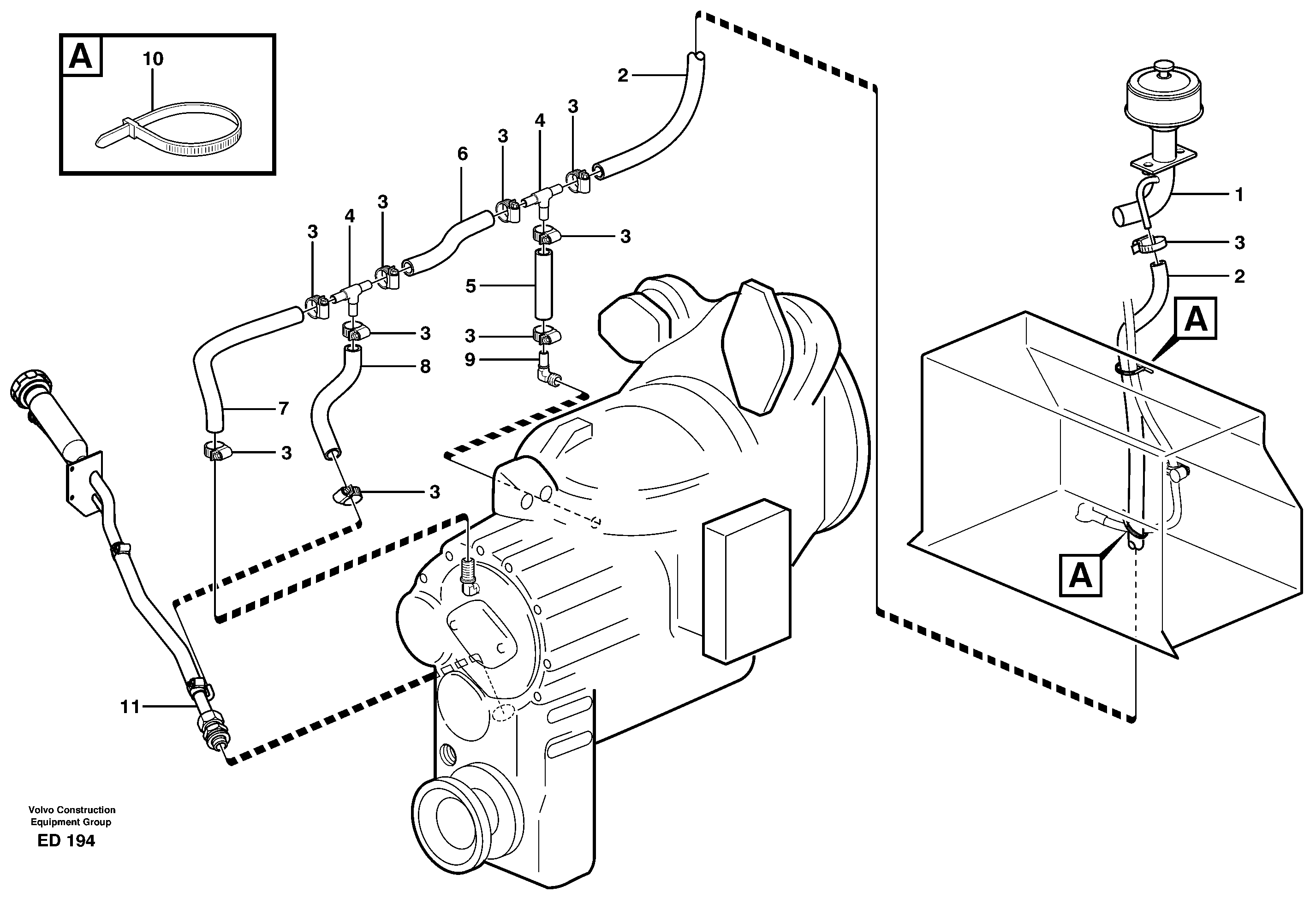 Ventilation for transmission. — volvo parts diagram