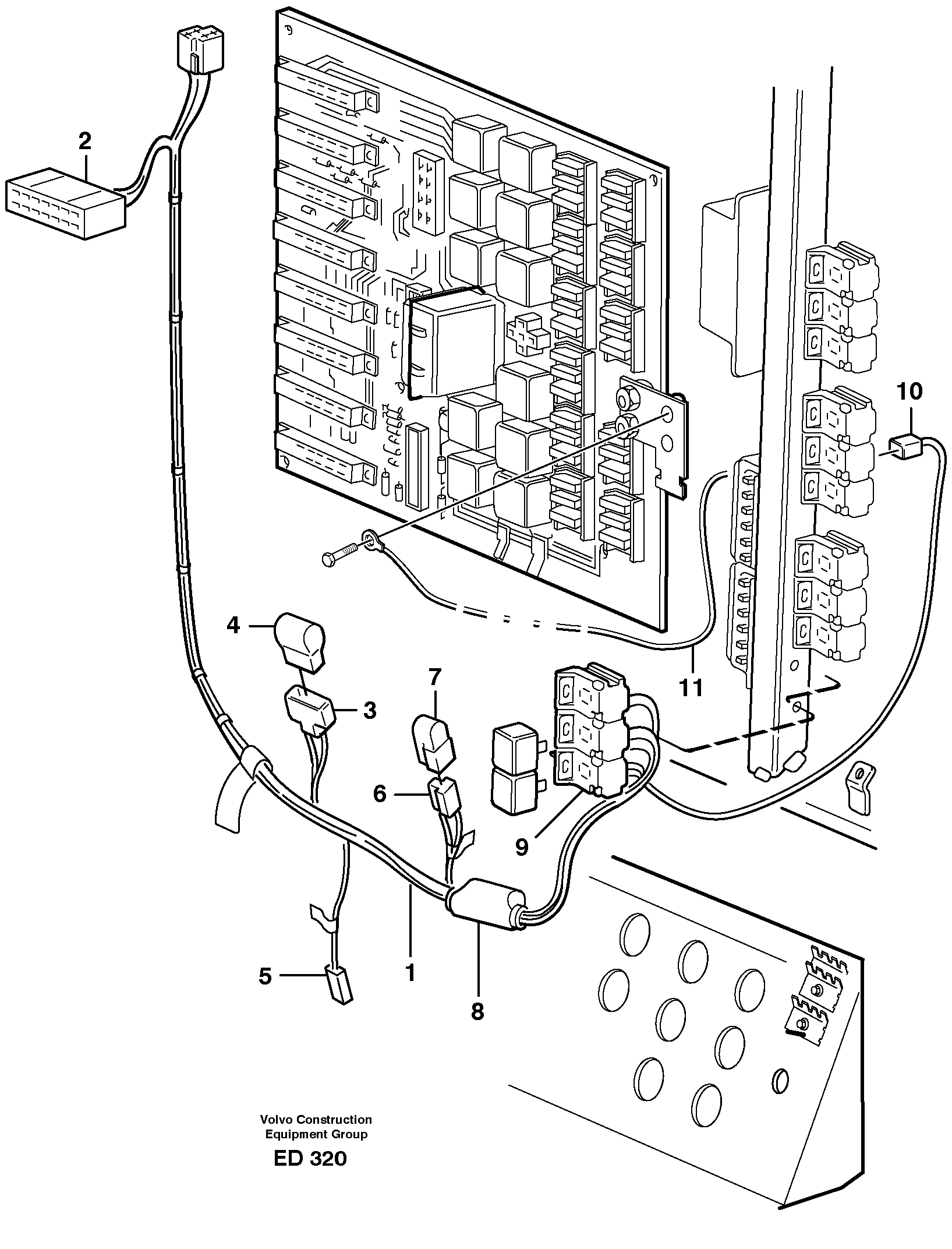 Cable harness, air conditioning. Cab.  80280 — volvo parts diagram