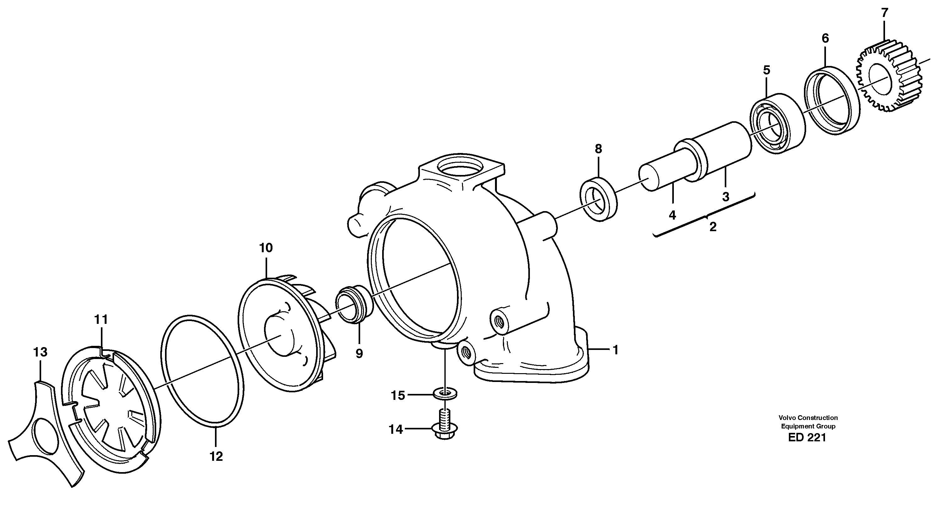 Water pump — volvo parts diagram