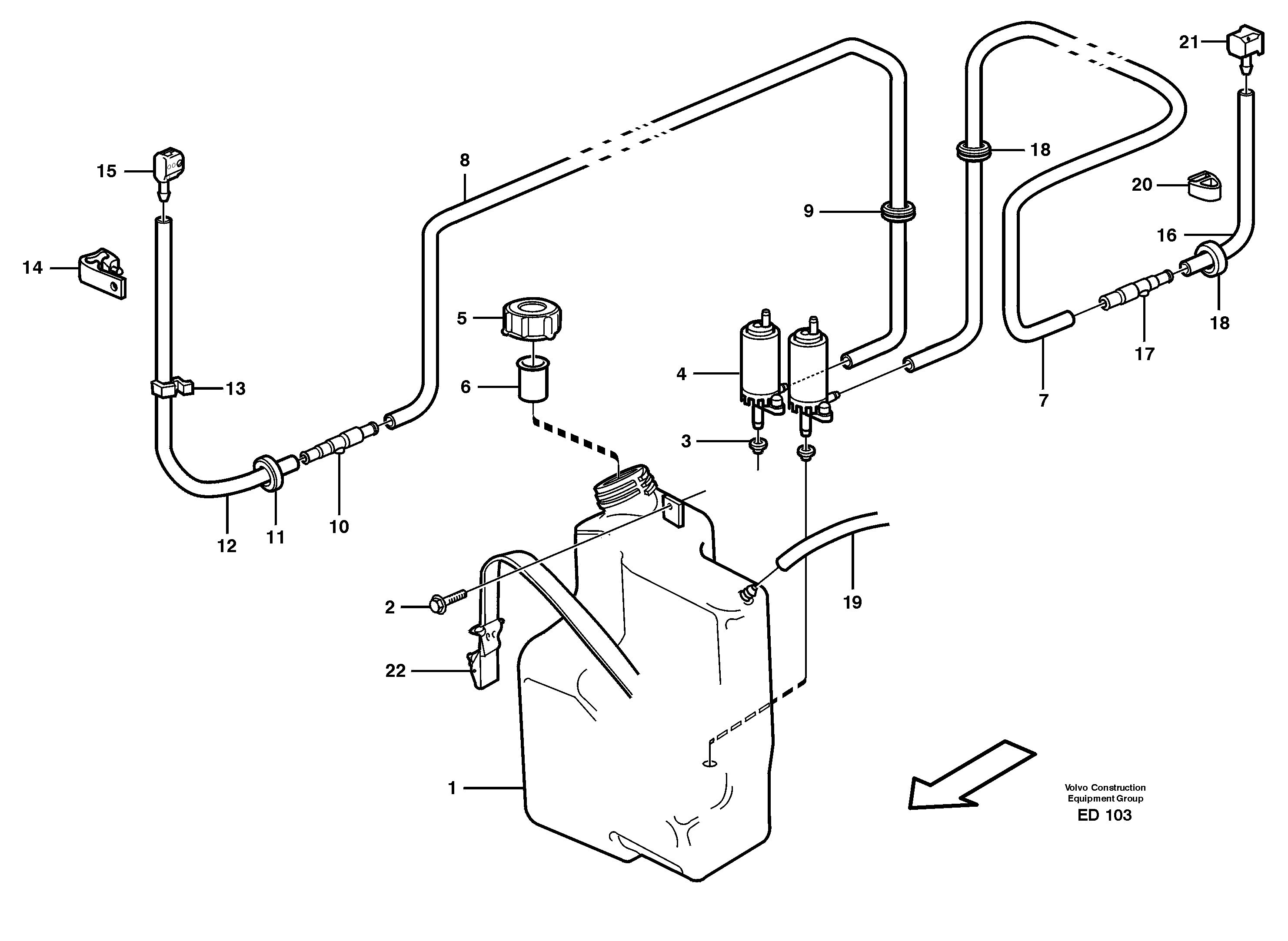 Windshield washer — volvo parts diagram