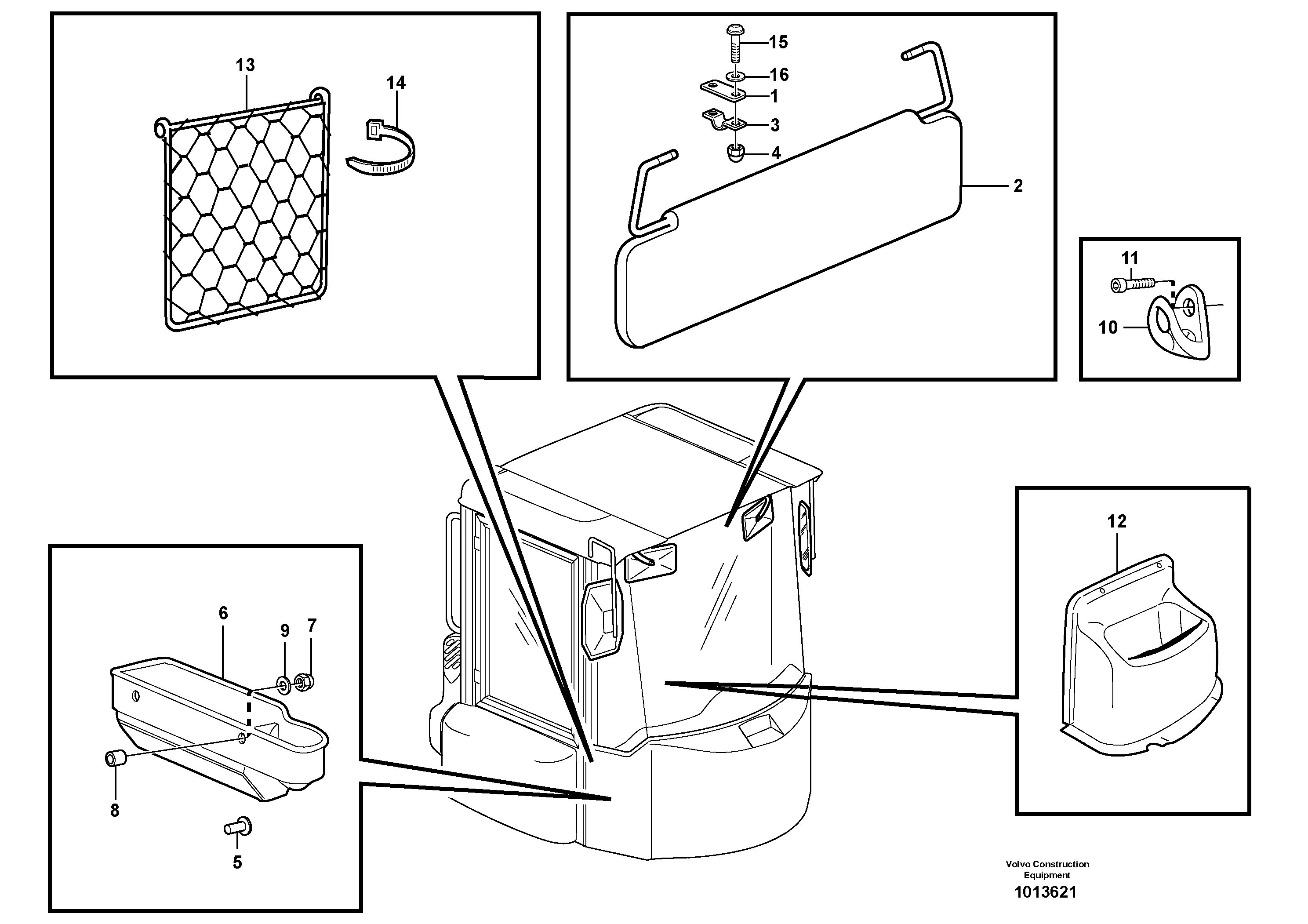 Interior components — volvo parts diagram