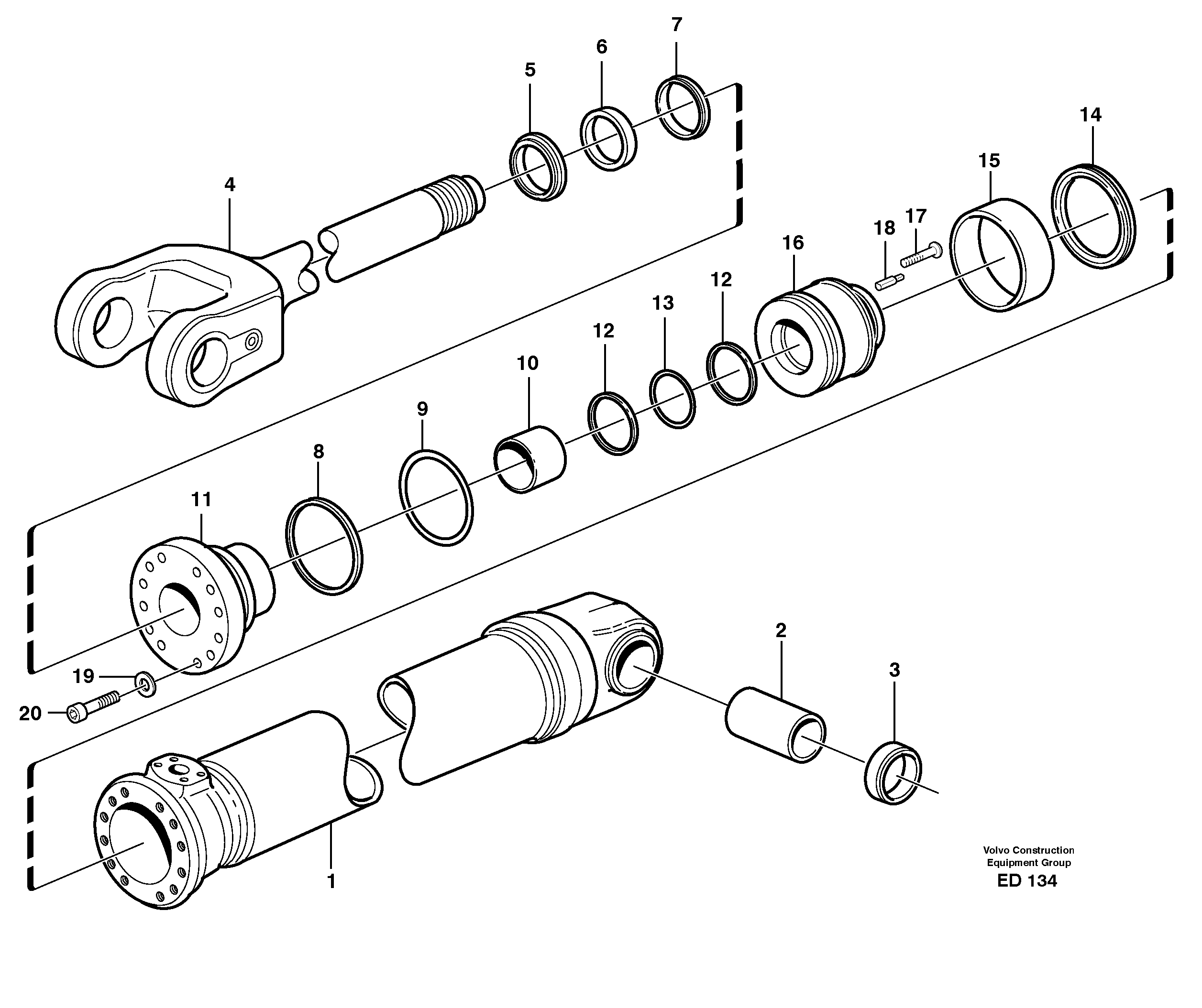 Hydraulic cylinder, lifting. — volvo parts diagram
